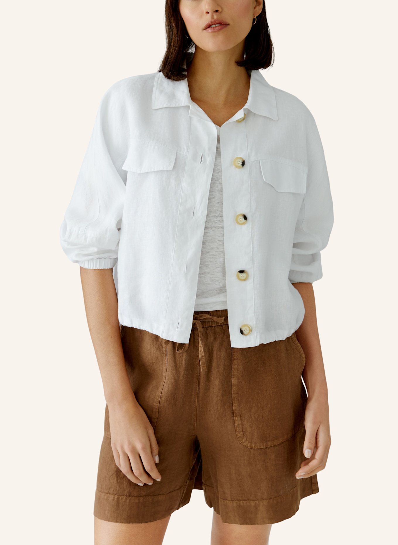 oui Blouson aus Leinen: WEISS