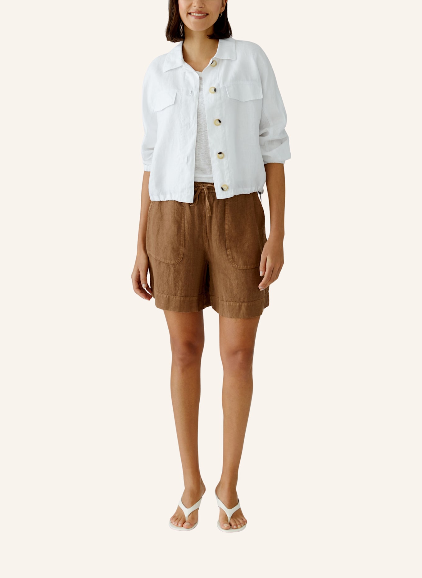 oui Blouson aus Leinen: WEISS