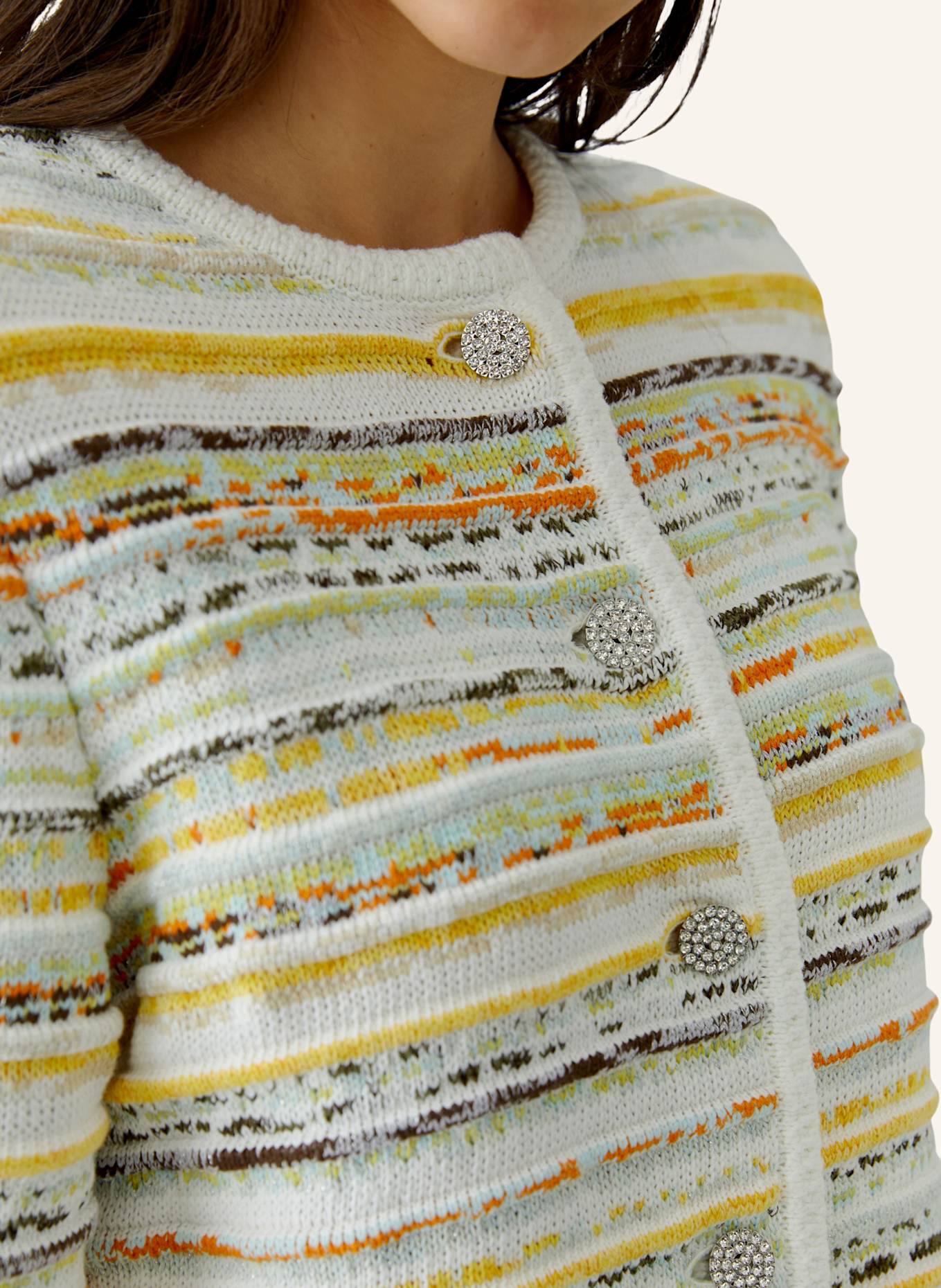 oui Strickjacke: WEISS/ GELB