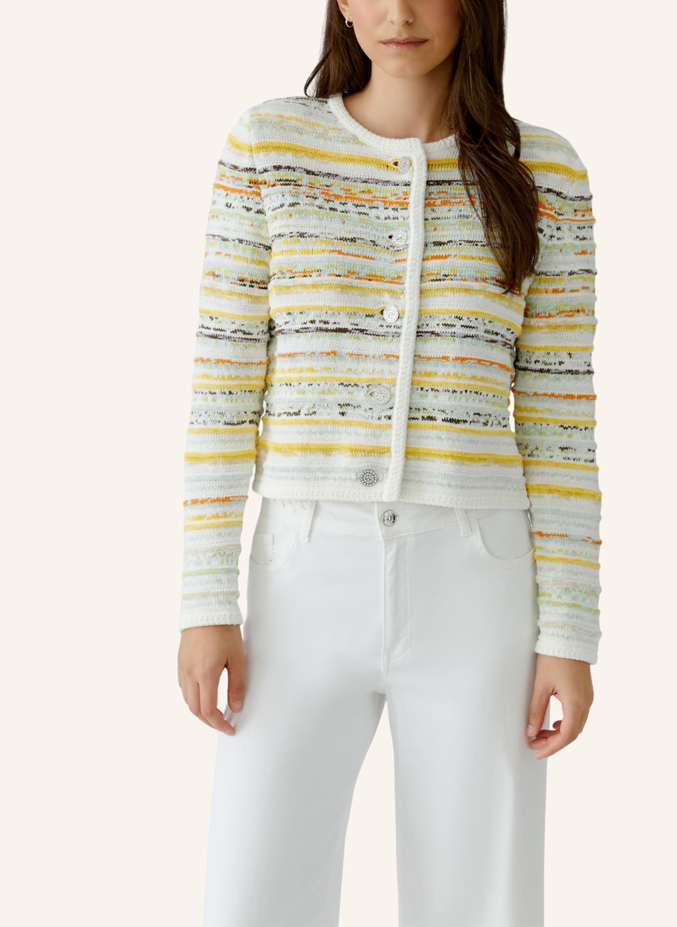 oui Strickjacke: WEISS/ GELB