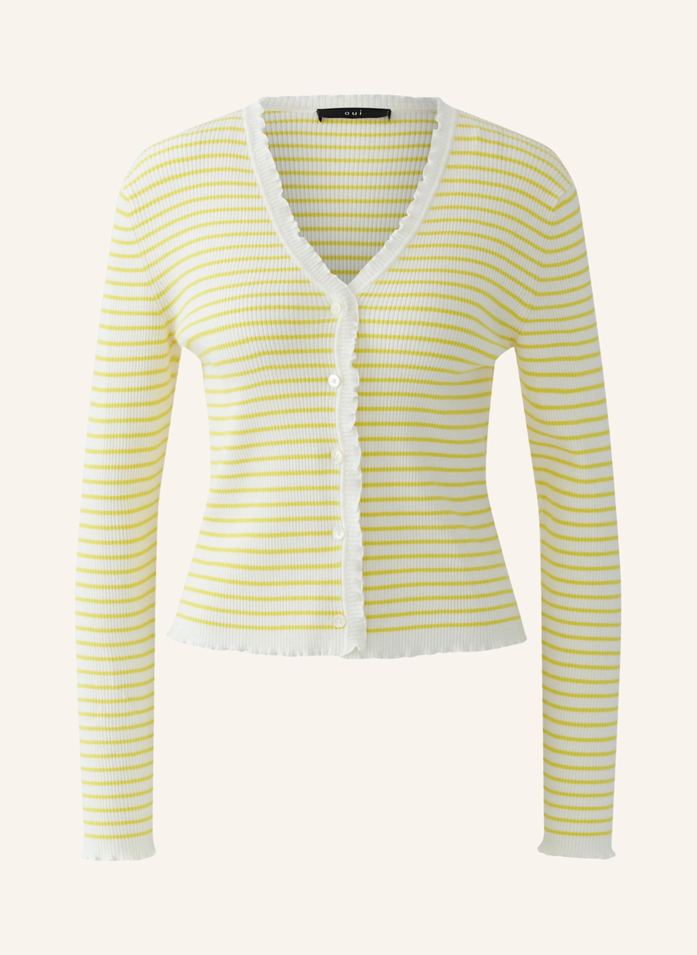 oui Strickjacke: WEISS/ GELB