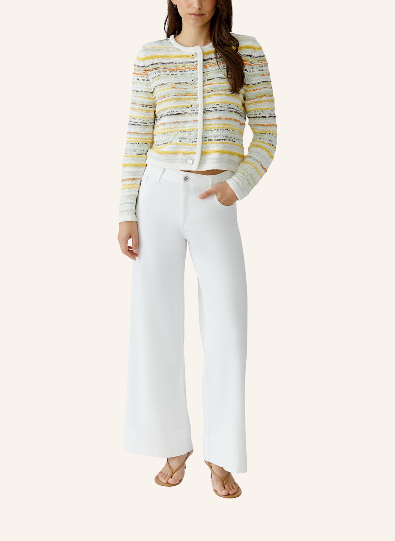 oui Strickjacke: WEISS/ GELB