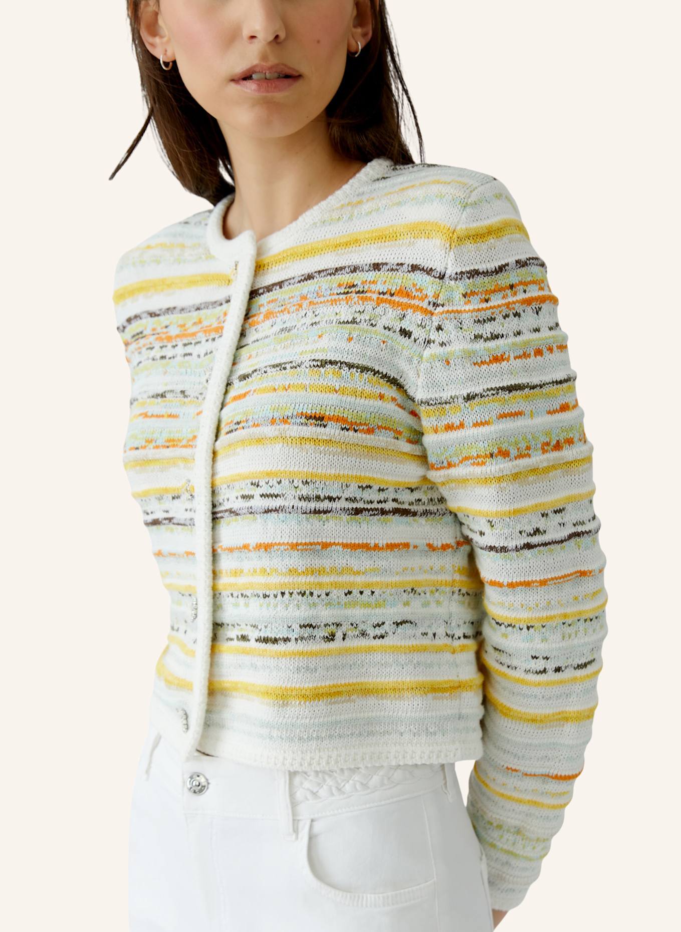 oui Strickjacke: WEISS/ GELB