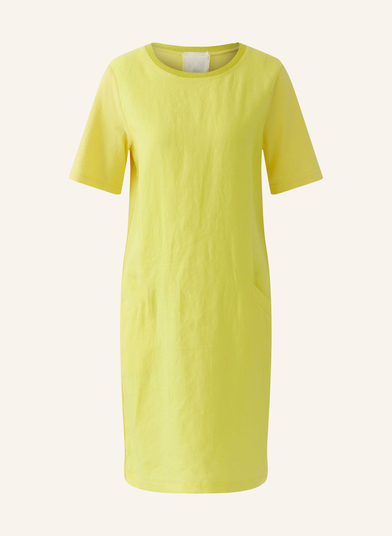 oui Kleid im Materialmix mit Leinen: GELB
