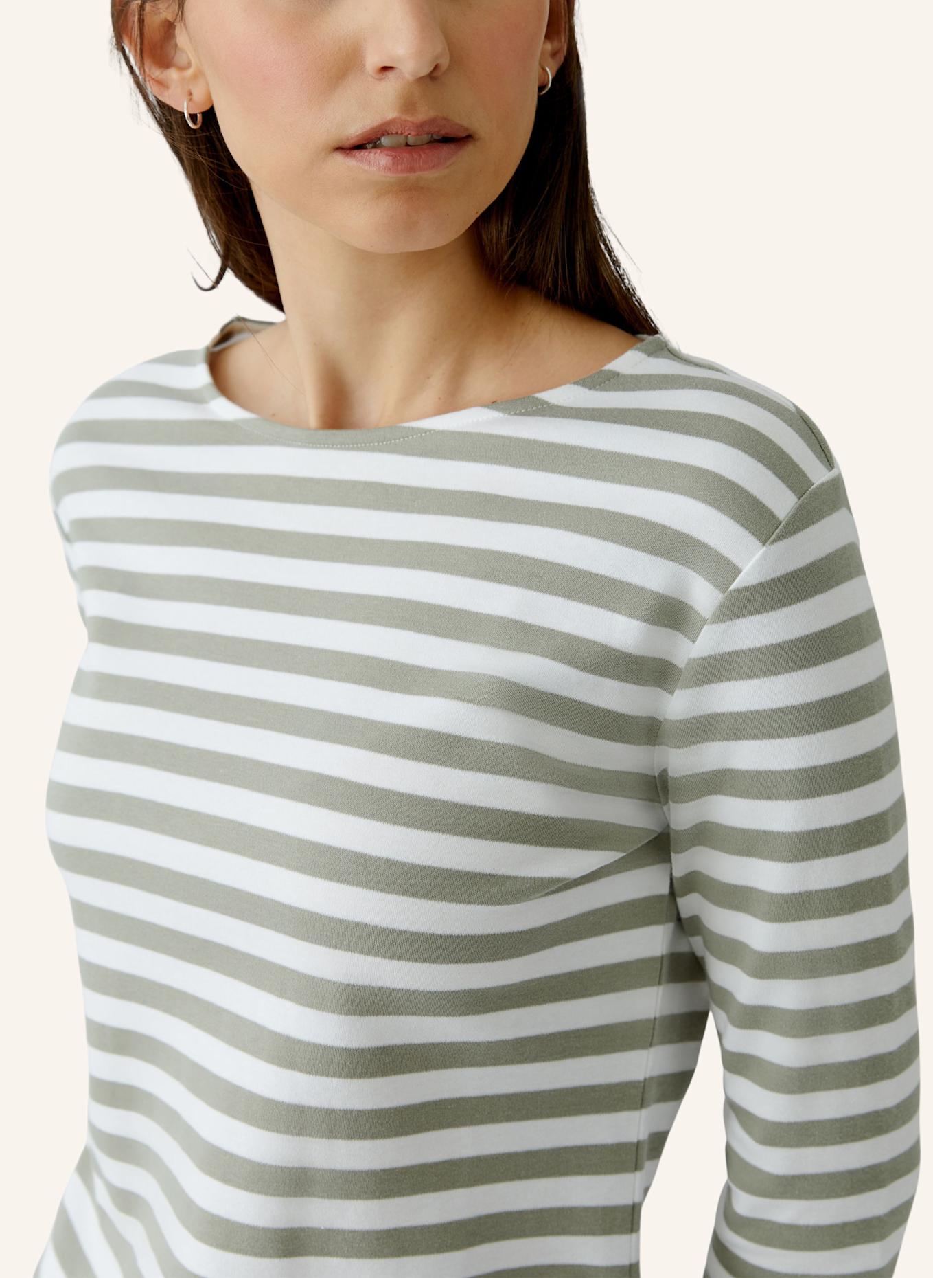 oui Shirt SOLEILA mit 3/4-Arm: GRÜN/ WEISS