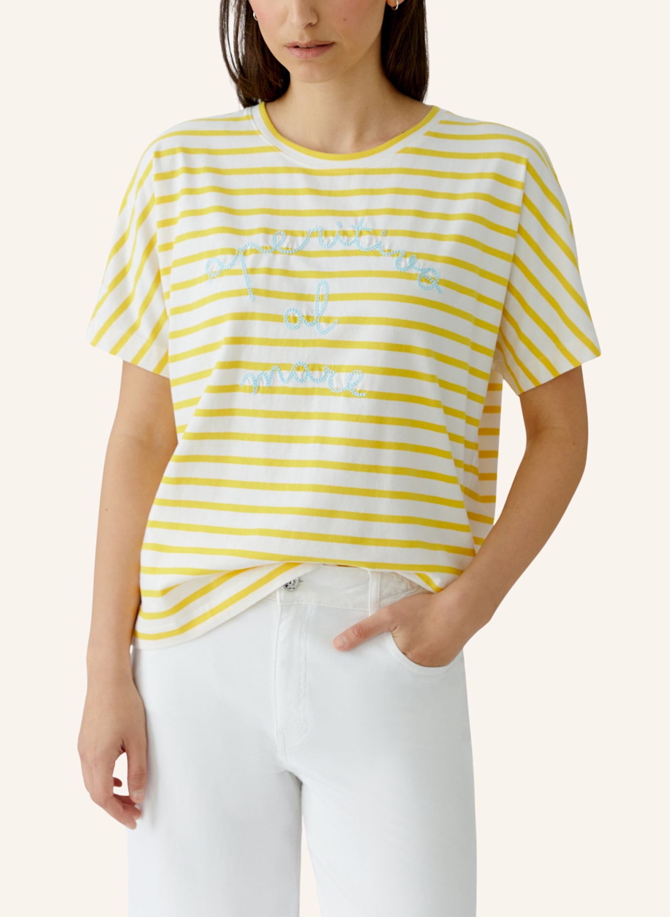 oui T-Shirt: GELB/ WEISS