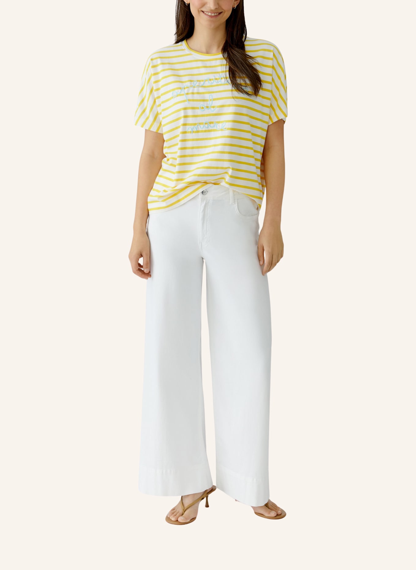 oui T-Shirt: GELB/ WEISS