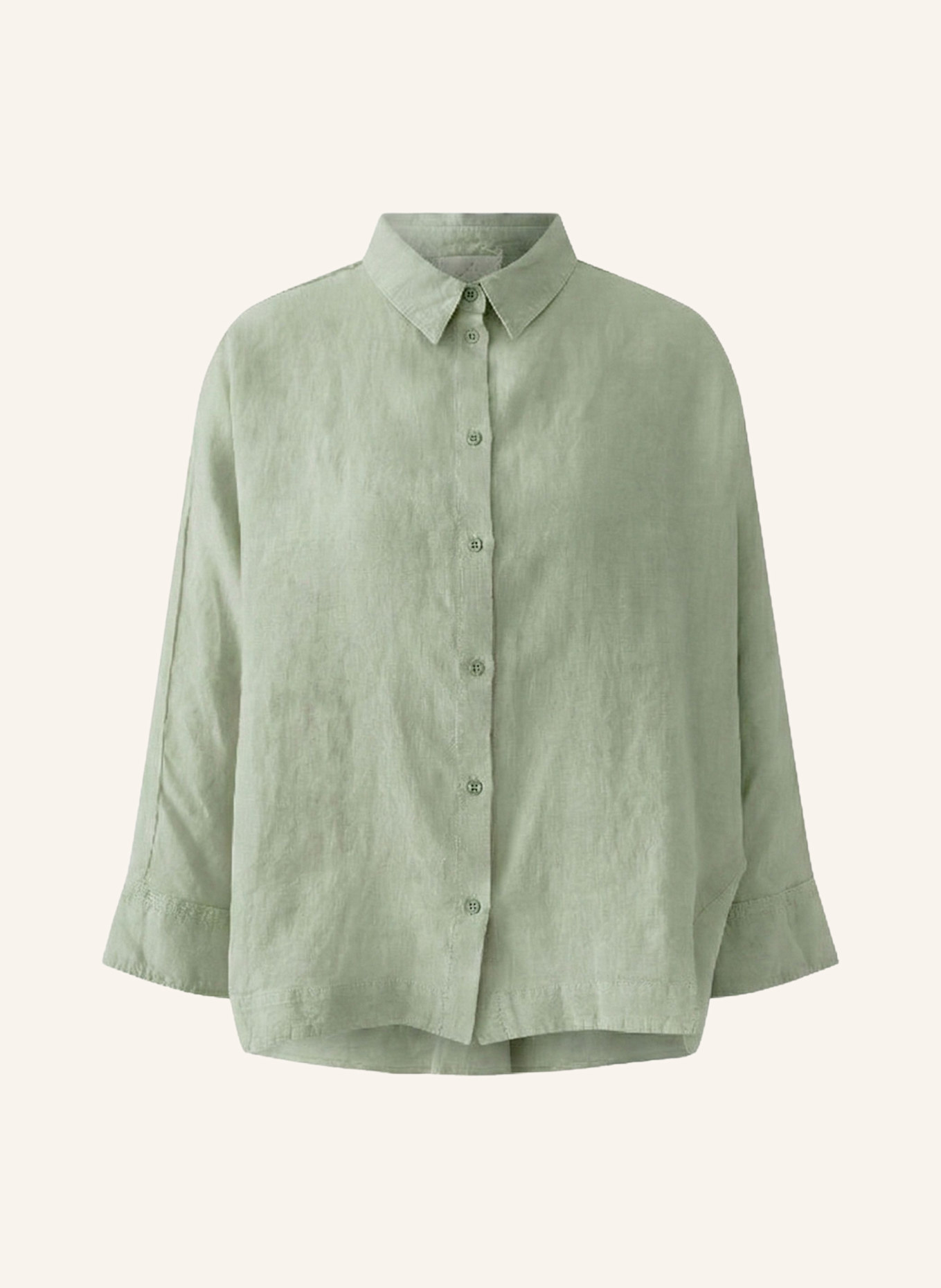 oui Hemdbluse aus Leinen mit 3/4-Arm: GRÜN