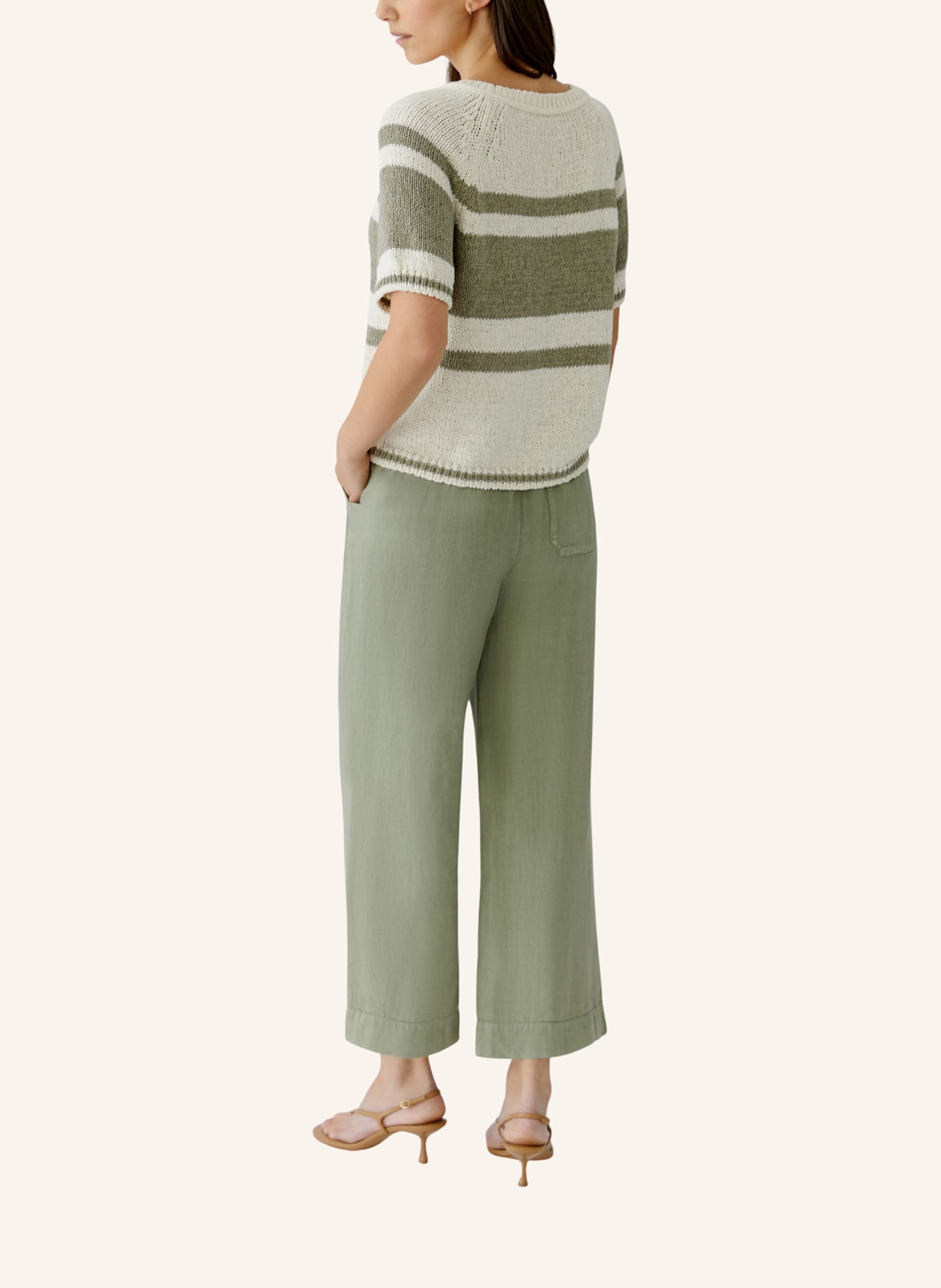 oui Pullover: WEISS/ GRÜN