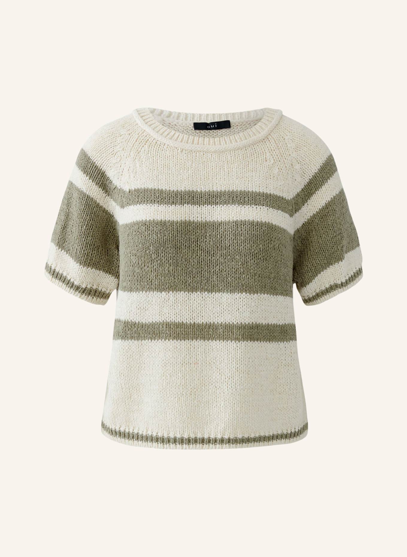 oui Pullover: WEISS/ GRÜN