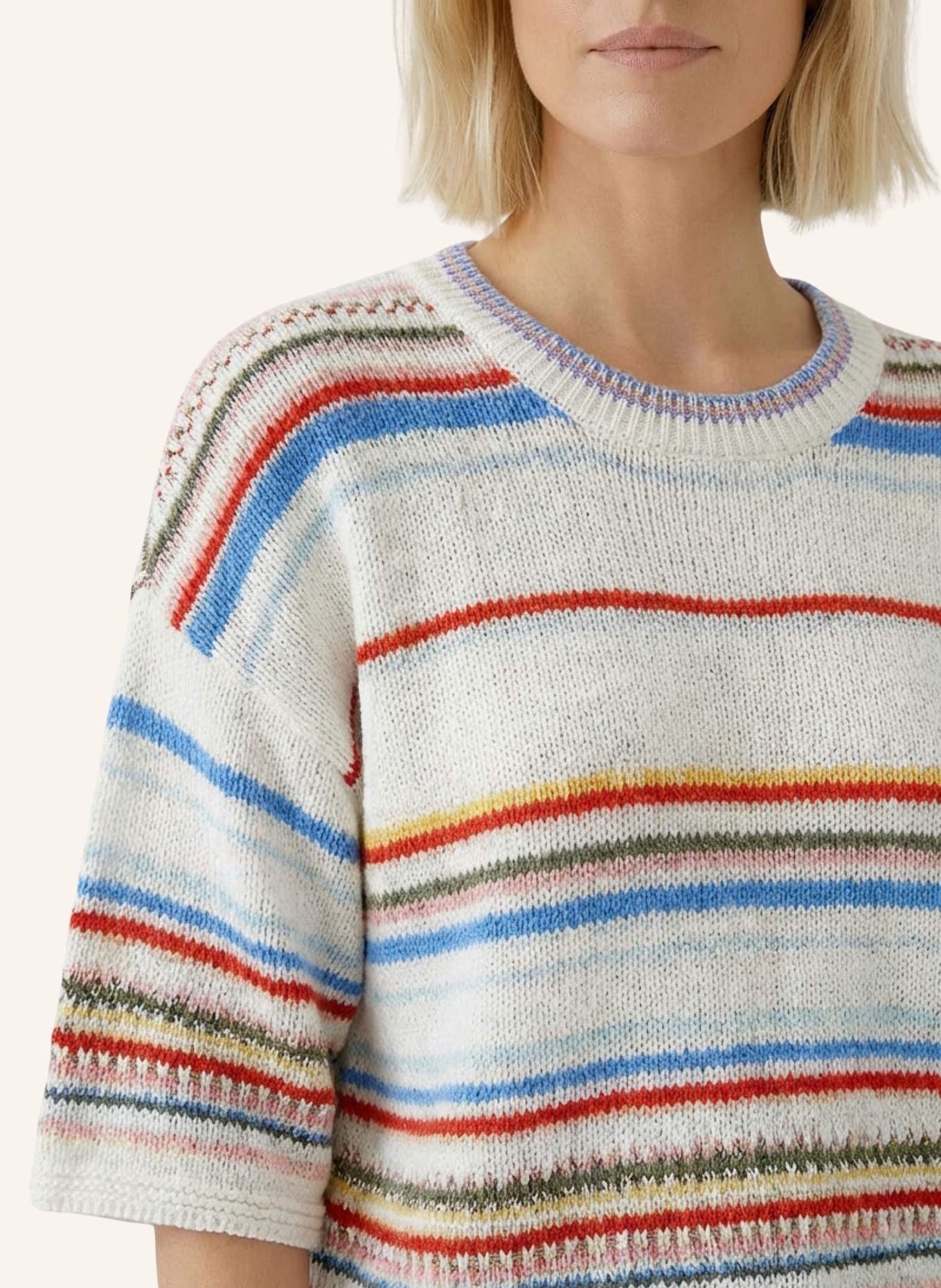 oui Pullover: WEISS/ GELB