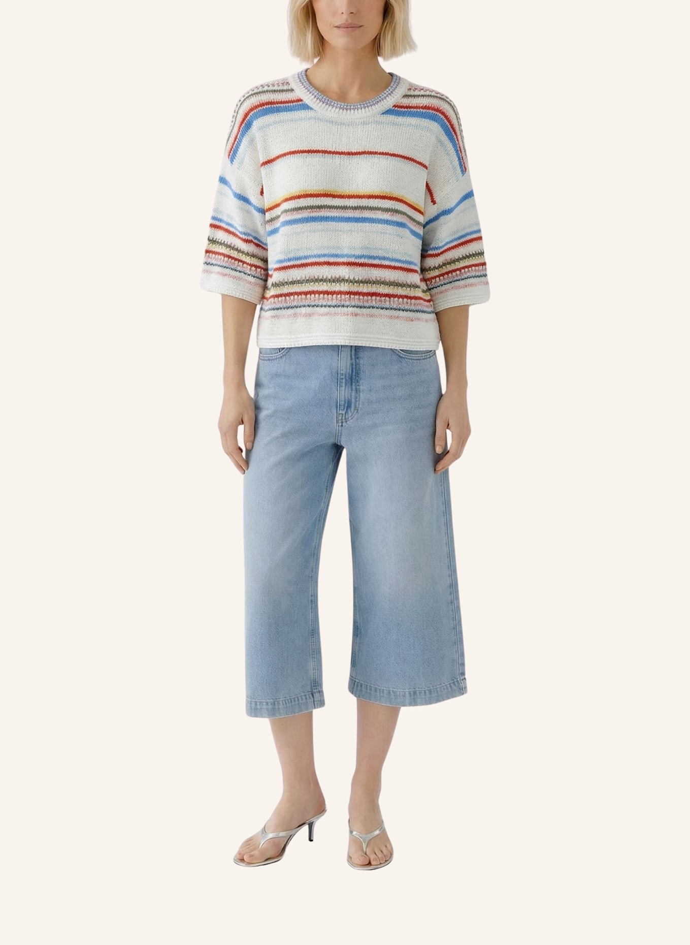 oui Pullover: WEISS/ GELB