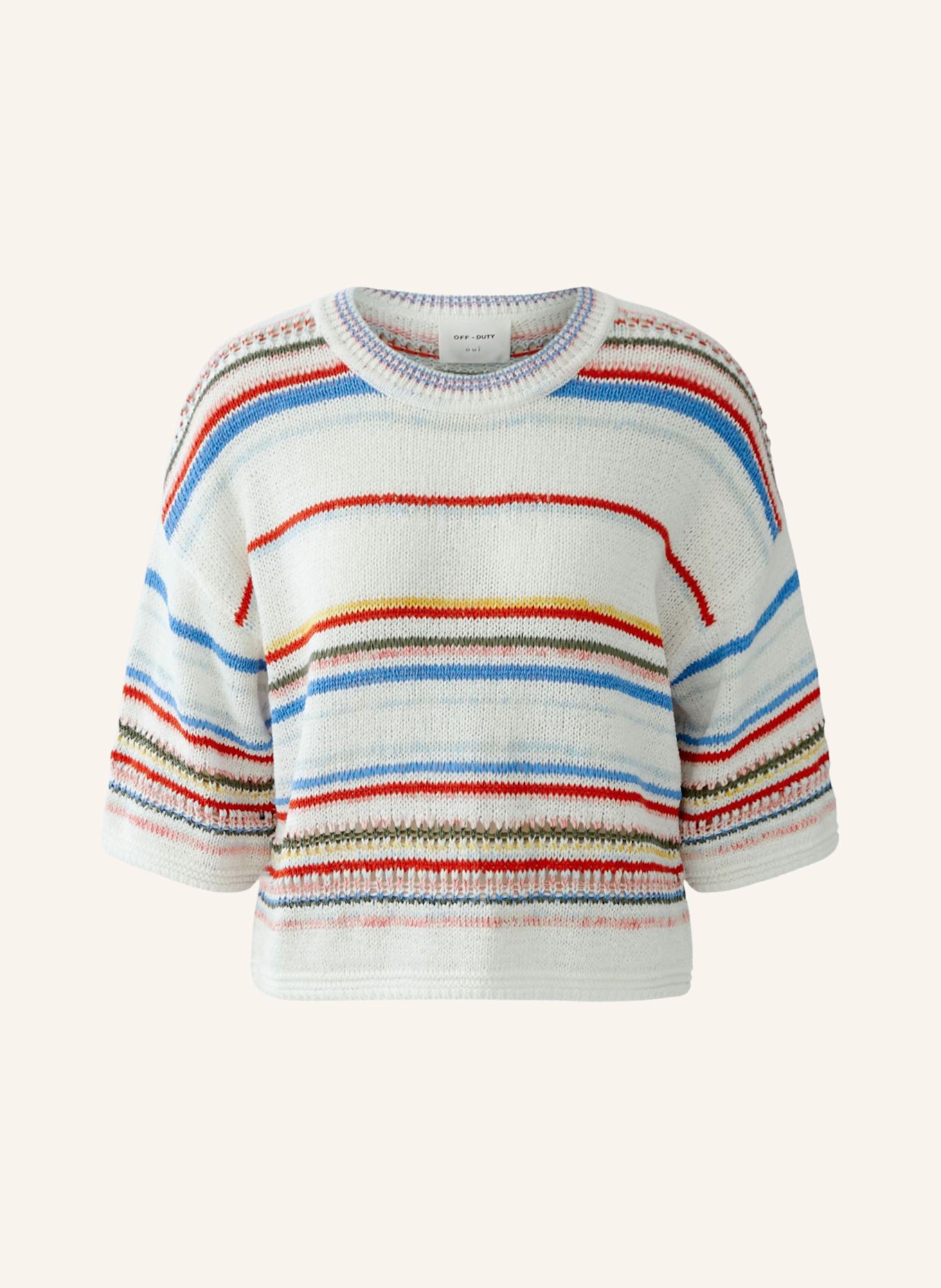 oui Pullover: WEISS/ GELB