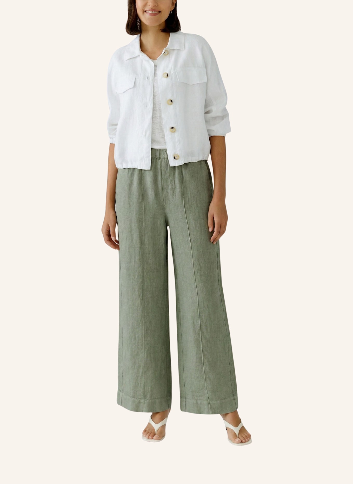oui Blouson aus Leinen: WEISS