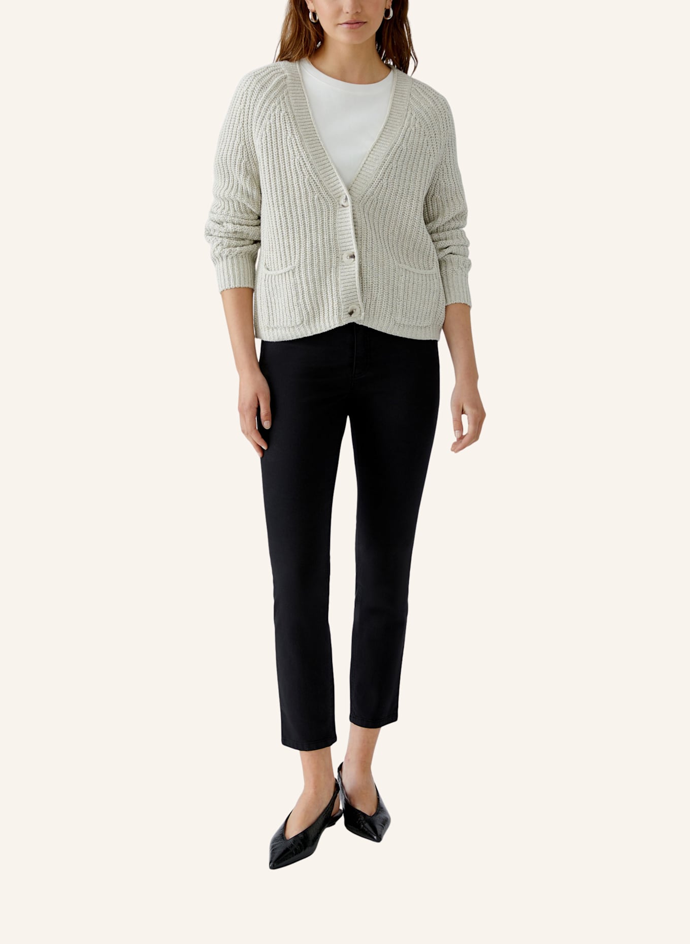 oui Strickjacke LAFONYA: BEIGE