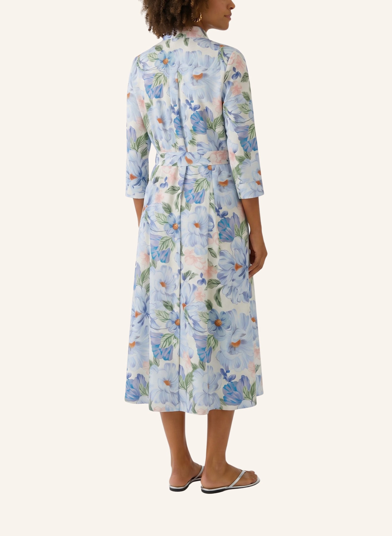 oui Hemdblusenkleid mit 3/4-Arm: BLAU