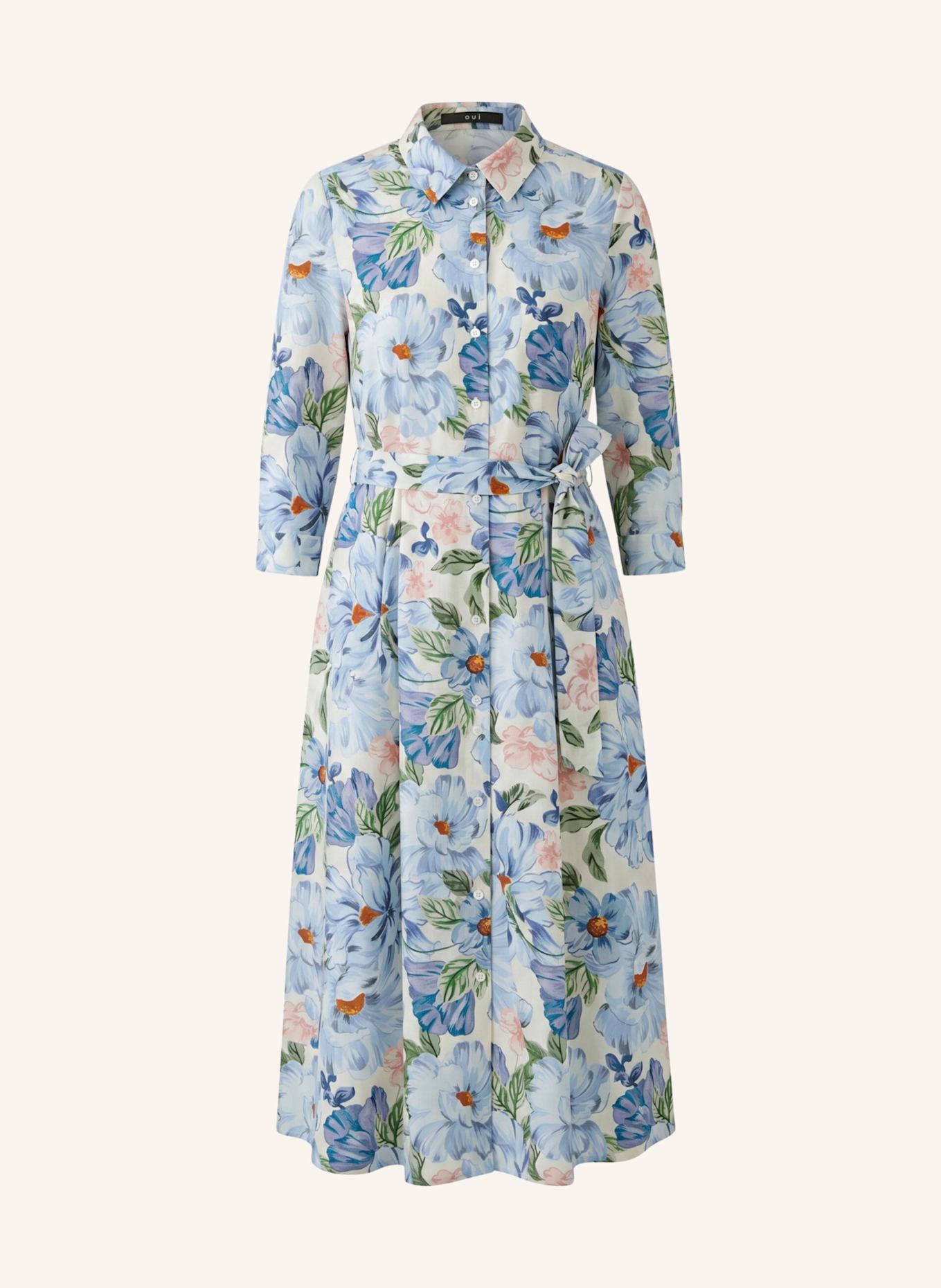 oui Hemdblusenkleid mit 3/4-Arm: BLAU