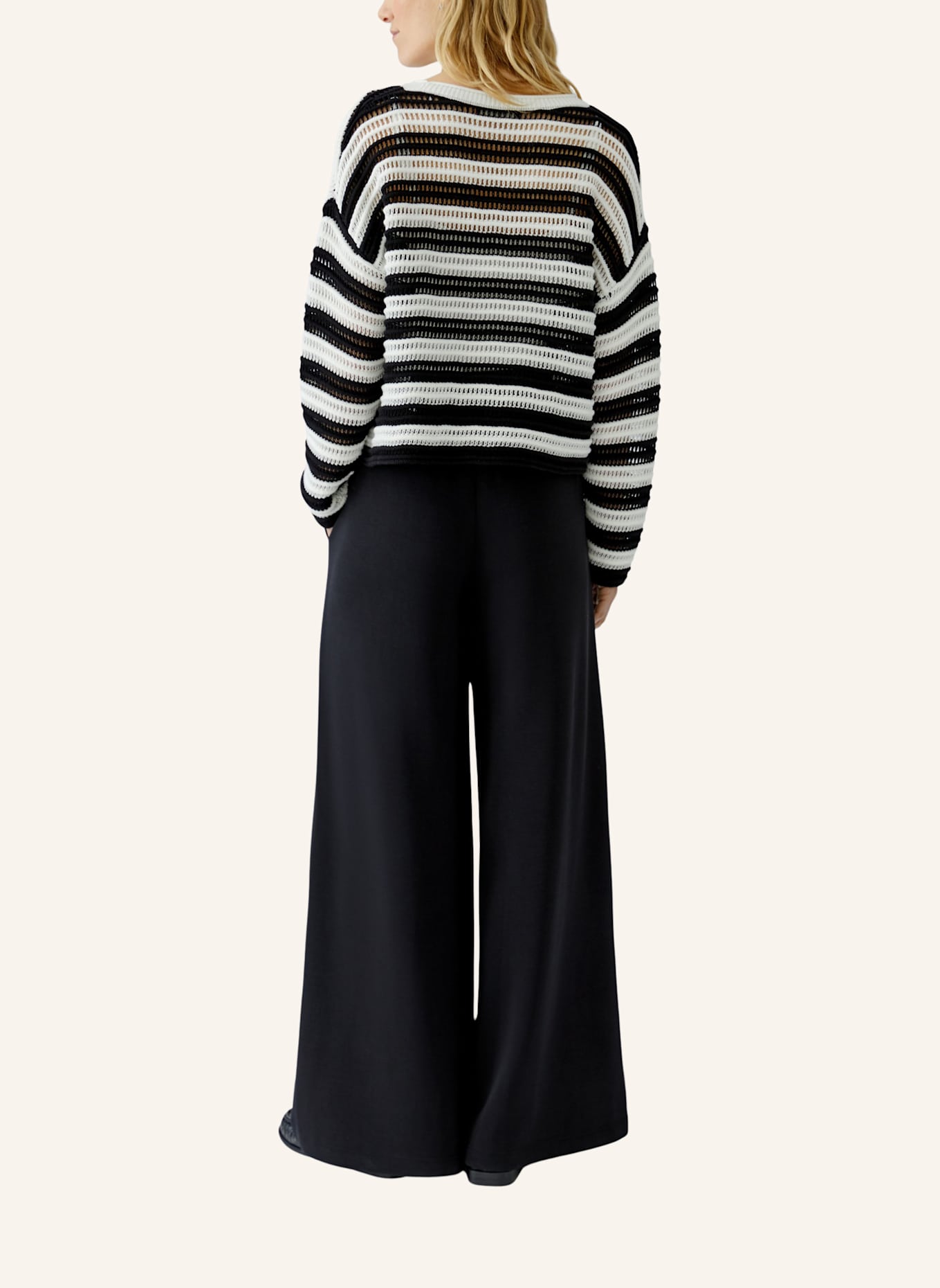 oui Pullover: WEISS/ SCHWARZ