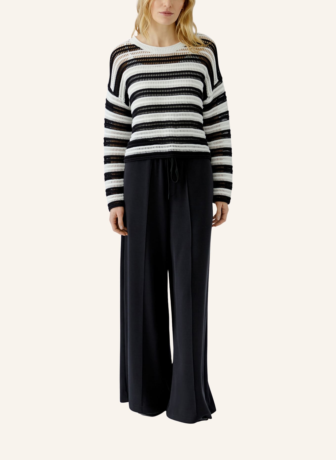 oui Pullover: WEISS/ SCHWARZ