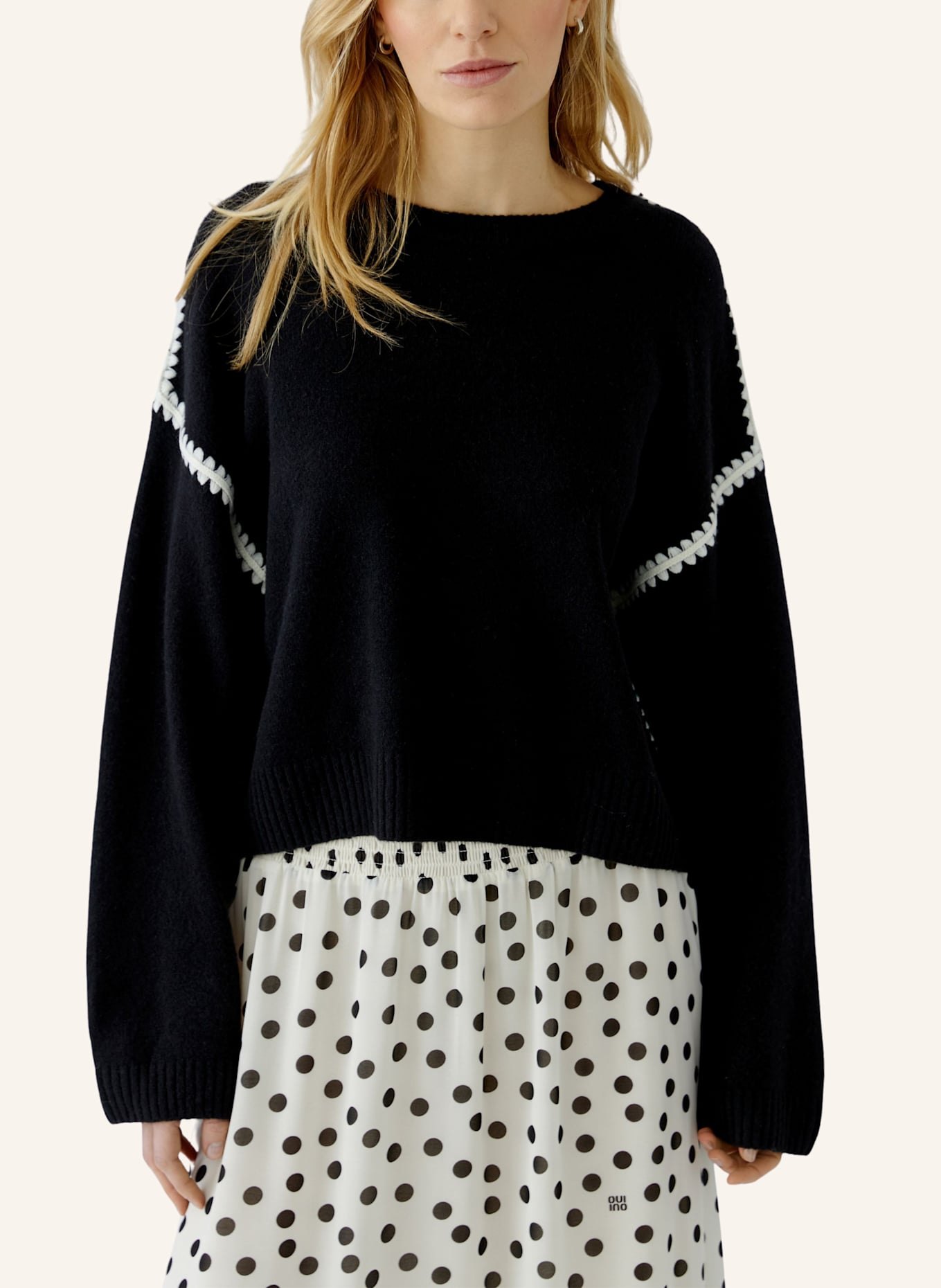 oui Pullover: SCHWARZ