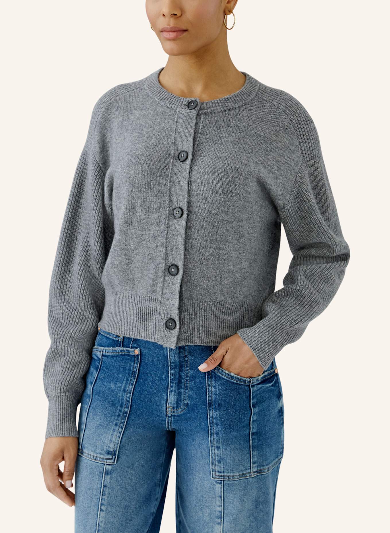 oui Strickjacke: GRAU