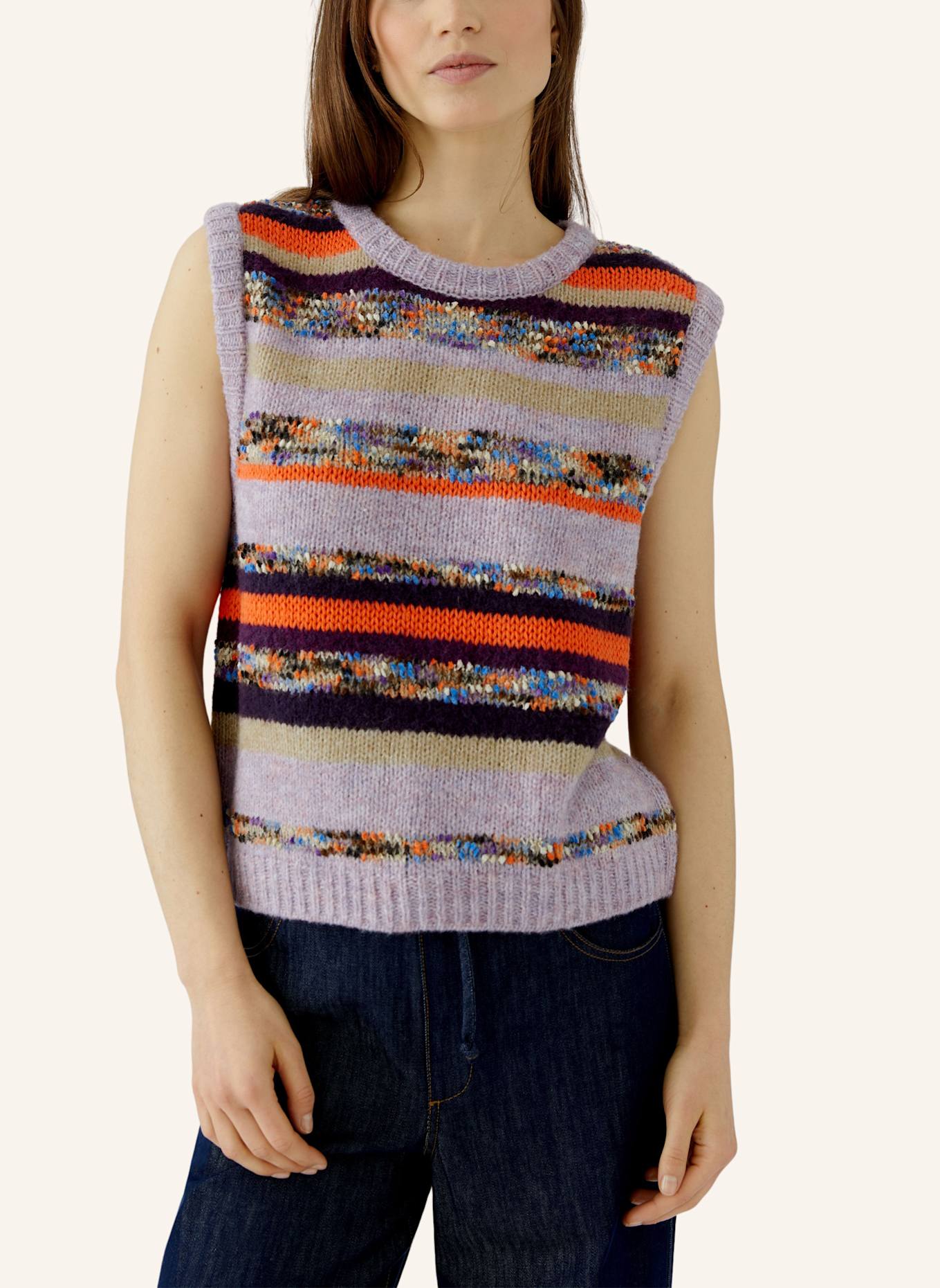oui Pullover: LILA/ BLAUGRAU