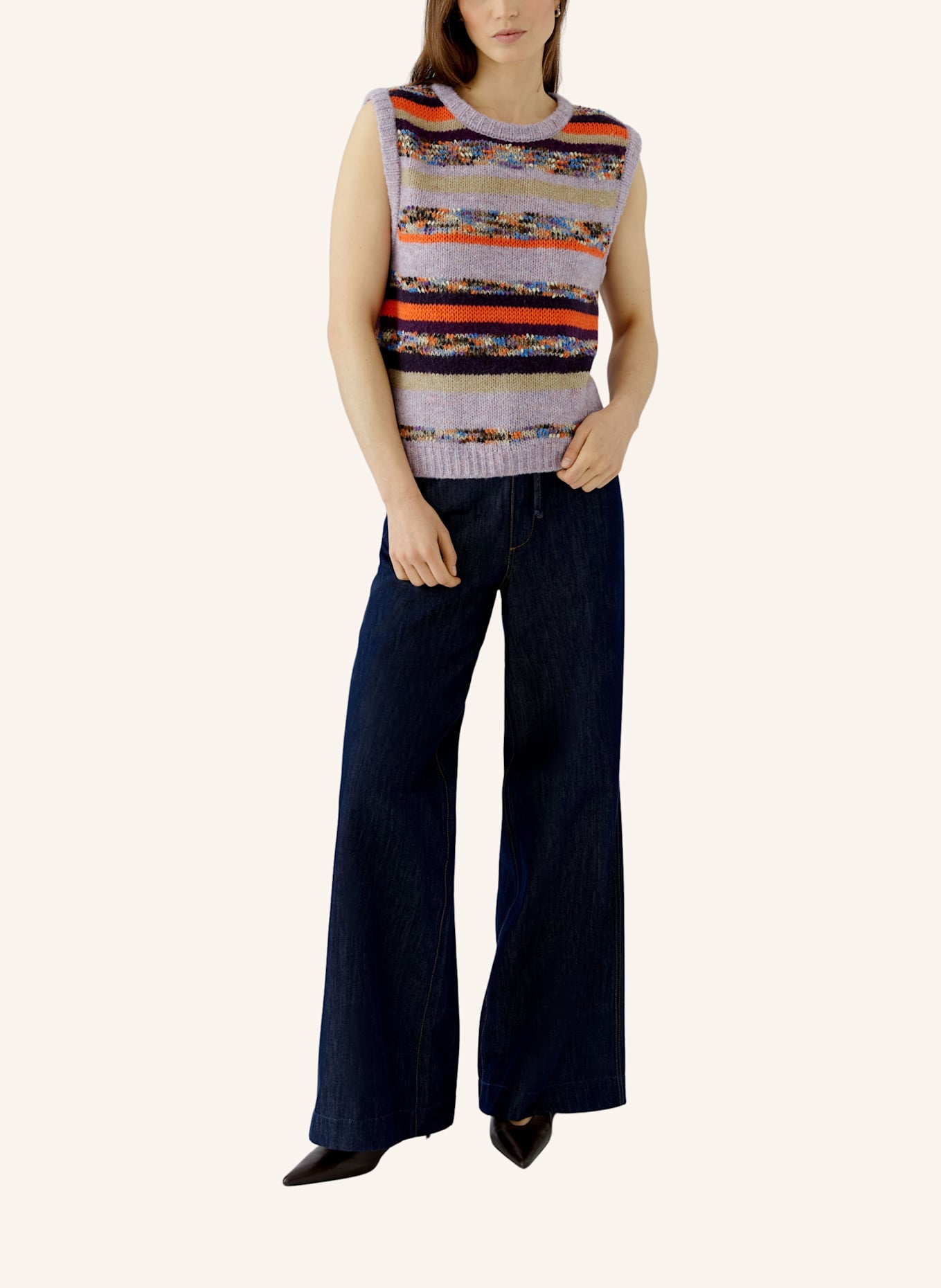 oui Pullover: LILA/ BLAUGRAU
