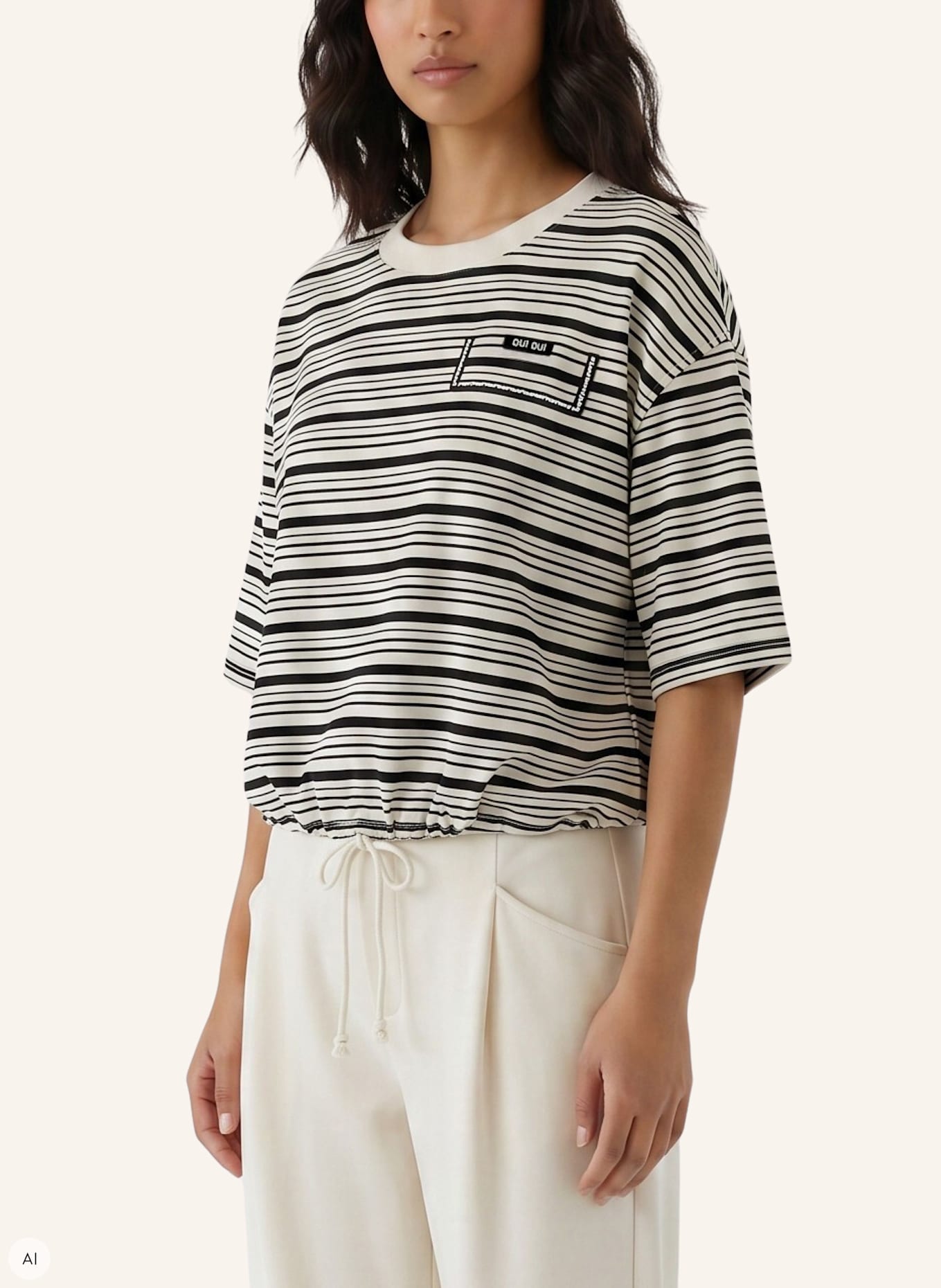 oui T-Shirt: WEISS/ SCHWARZ