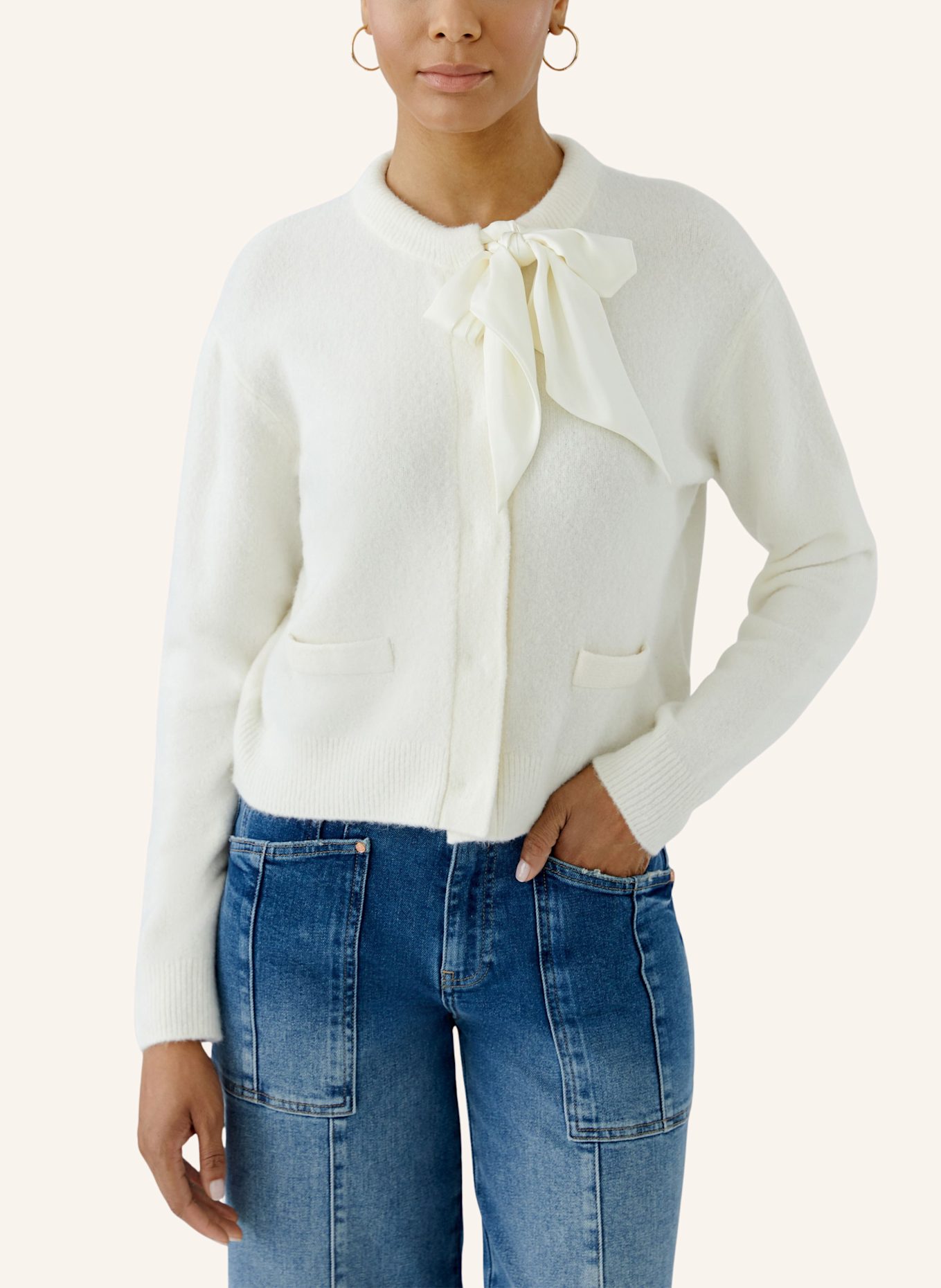 oui Strickjacke: WEISS
