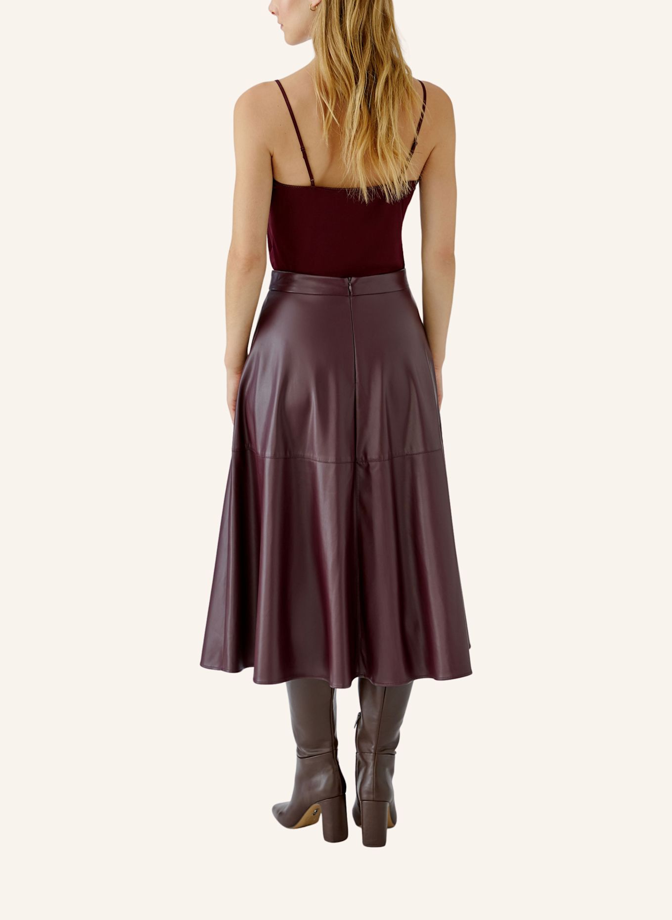 Oui Rok in leerlook: ROOD
