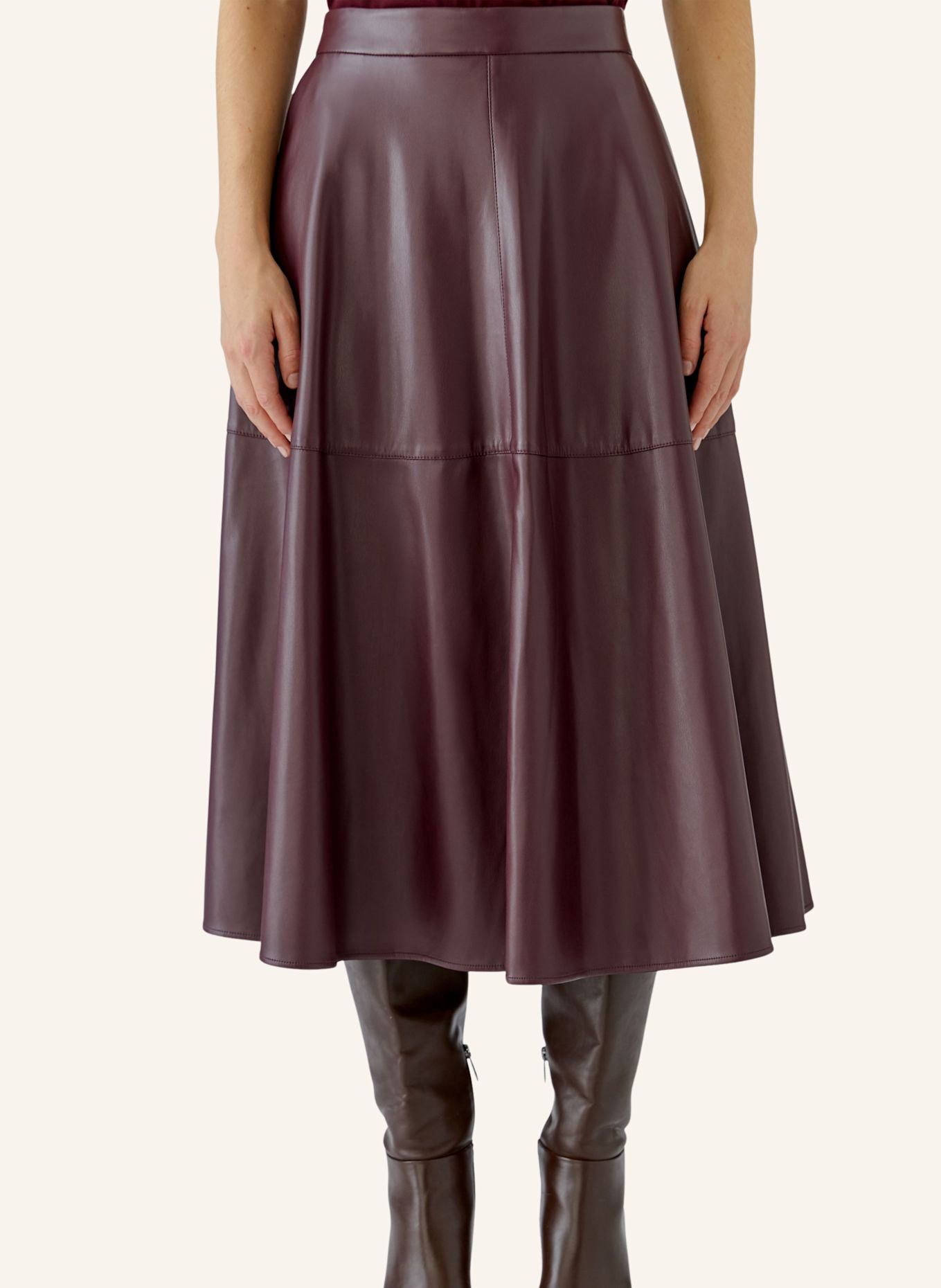 Oui Rok in leerlook: ROOD