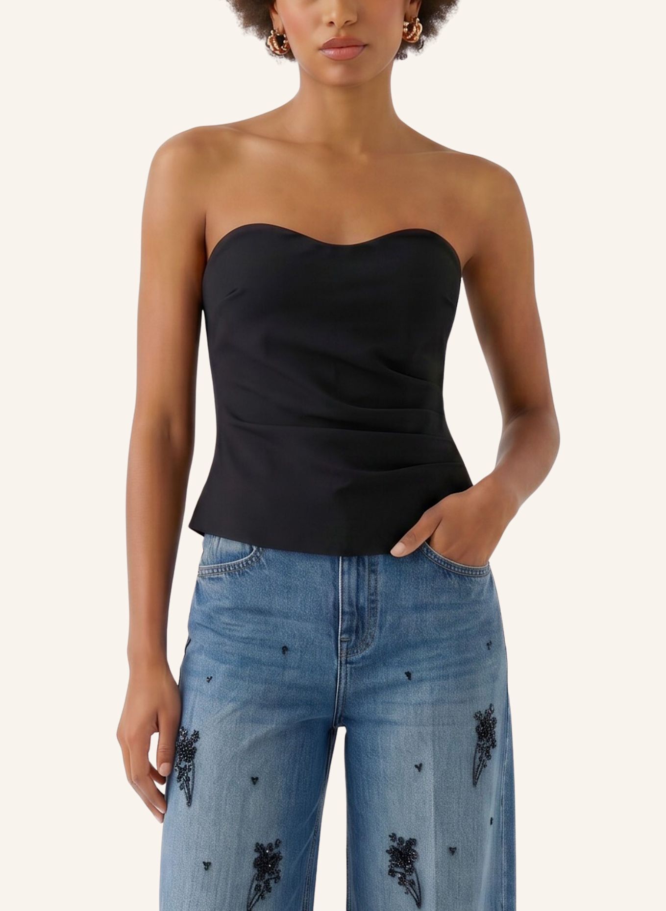 Oui Blouse: ZWART