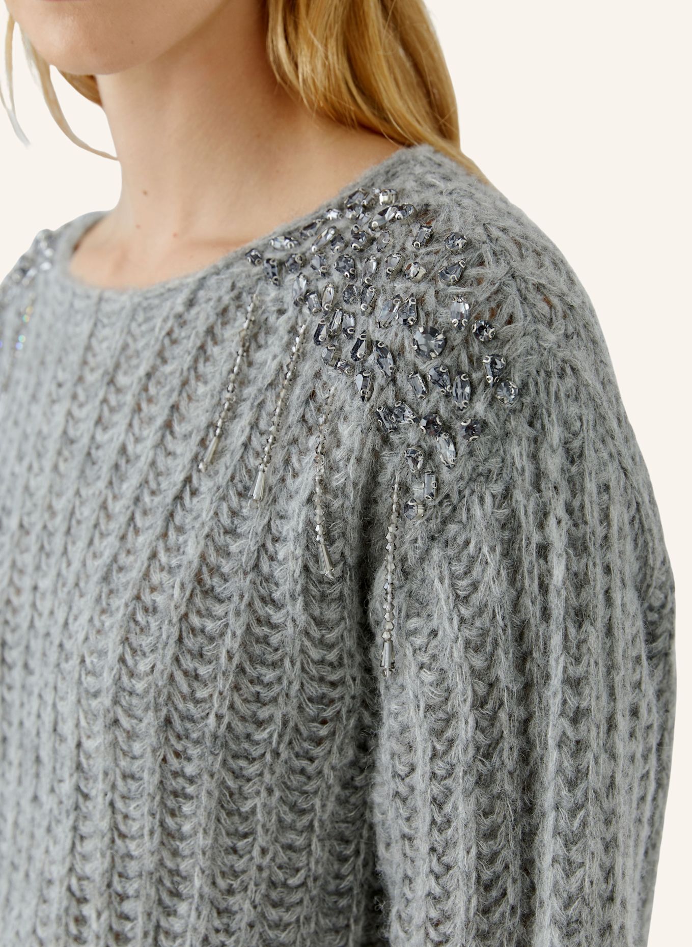 Oui Pullover: GRAU