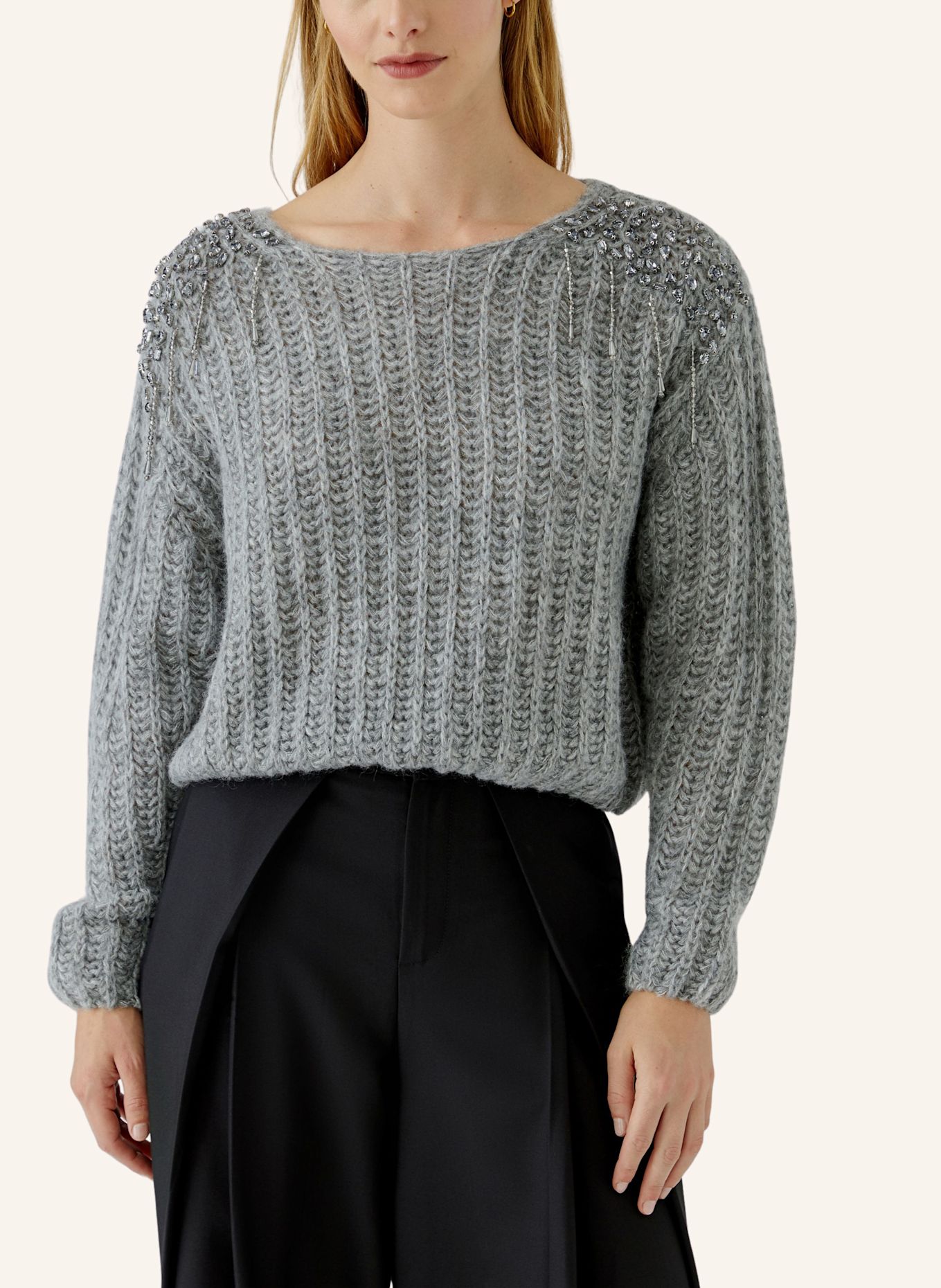 Oui Pullover: GRAU