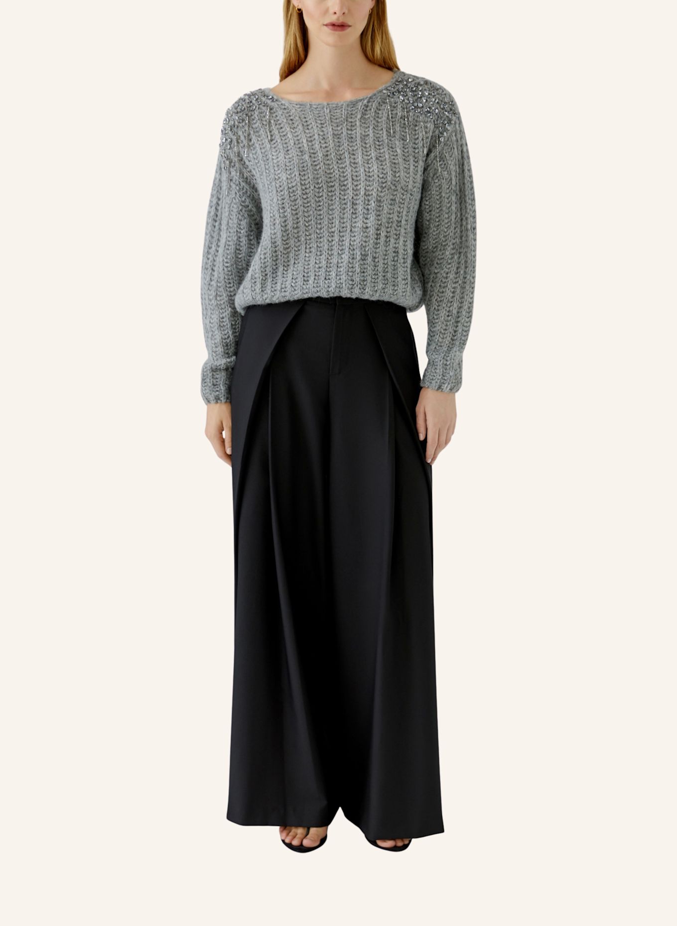 Oui Pullover: GRAU