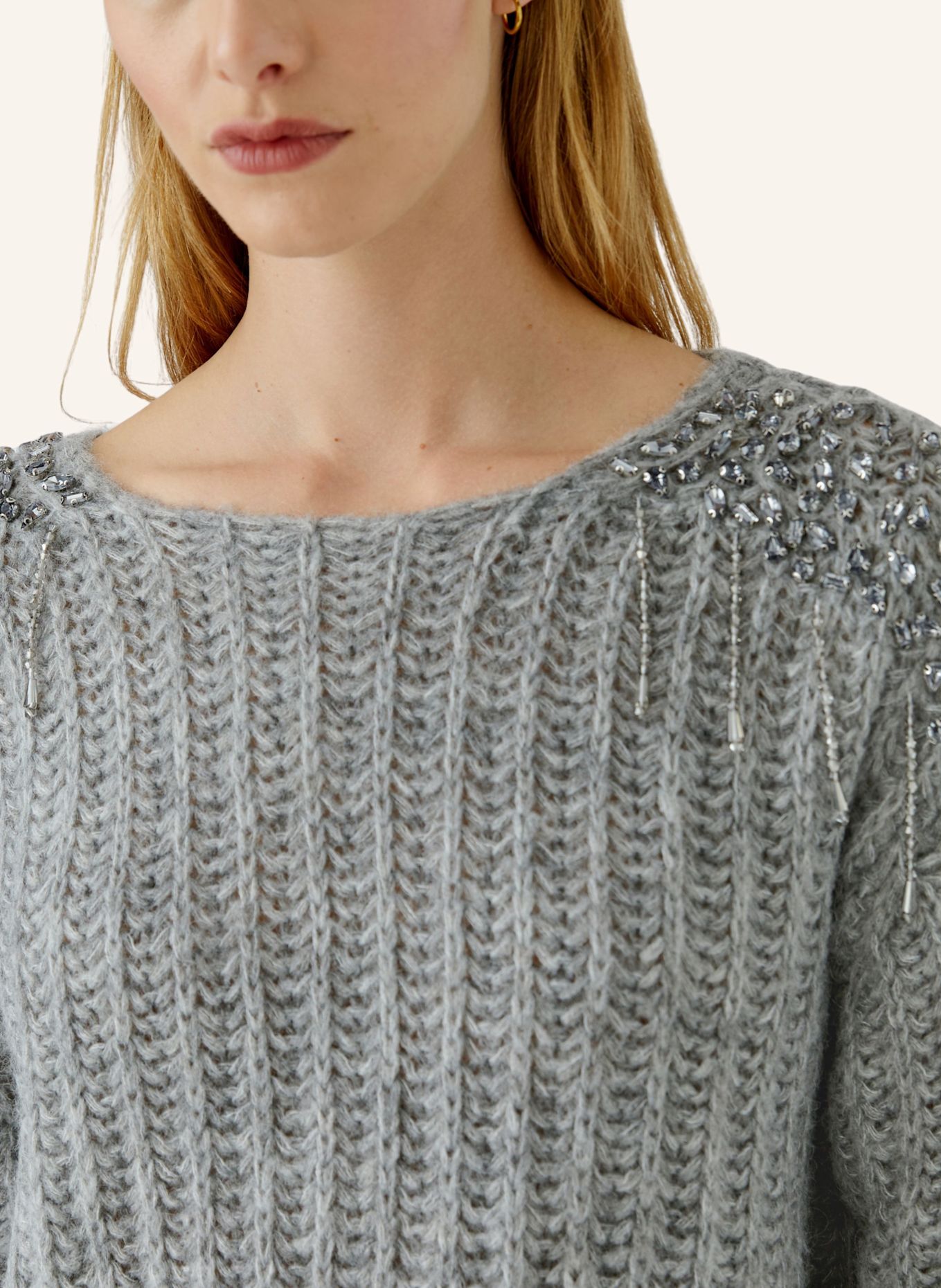 Oui Pullover: GRAU