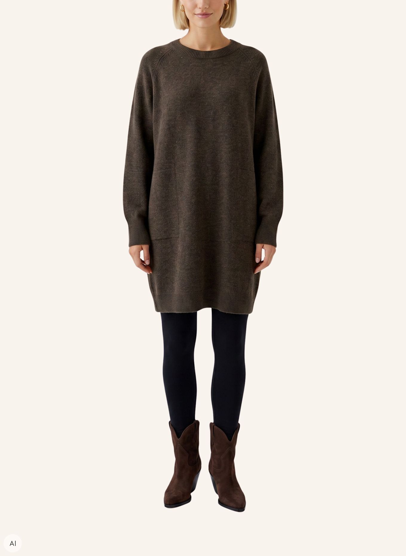 Oui Dress: BROWN