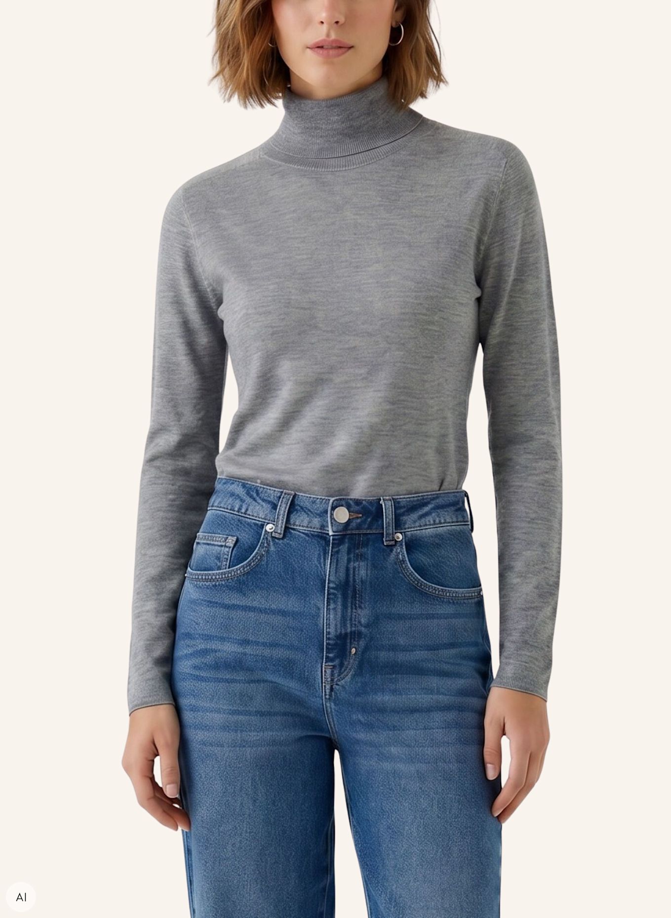 Oui Pullover: GRAU
