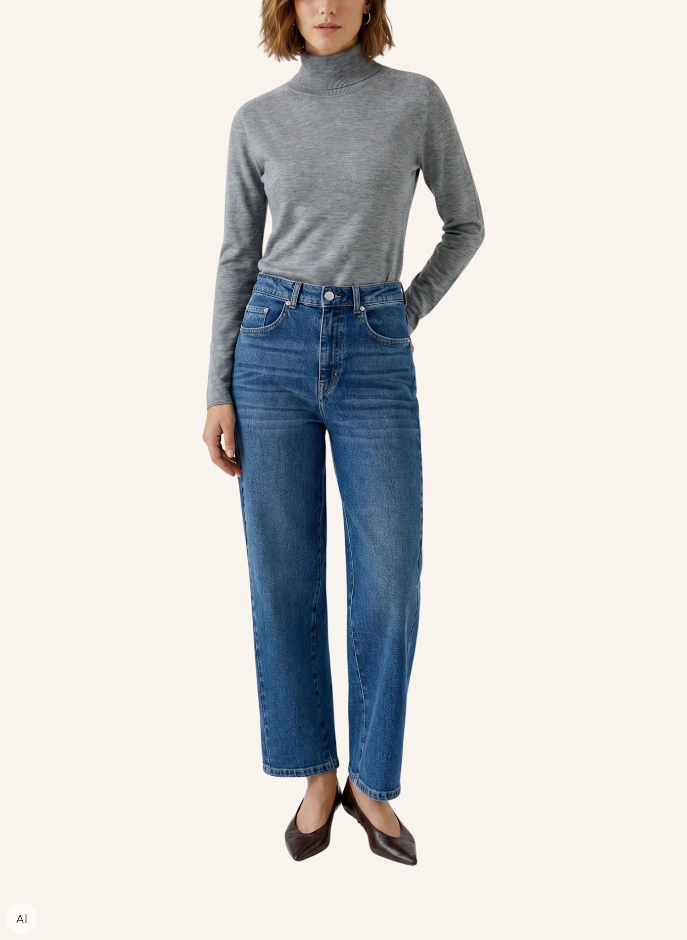 Oui Pullover: GRAU