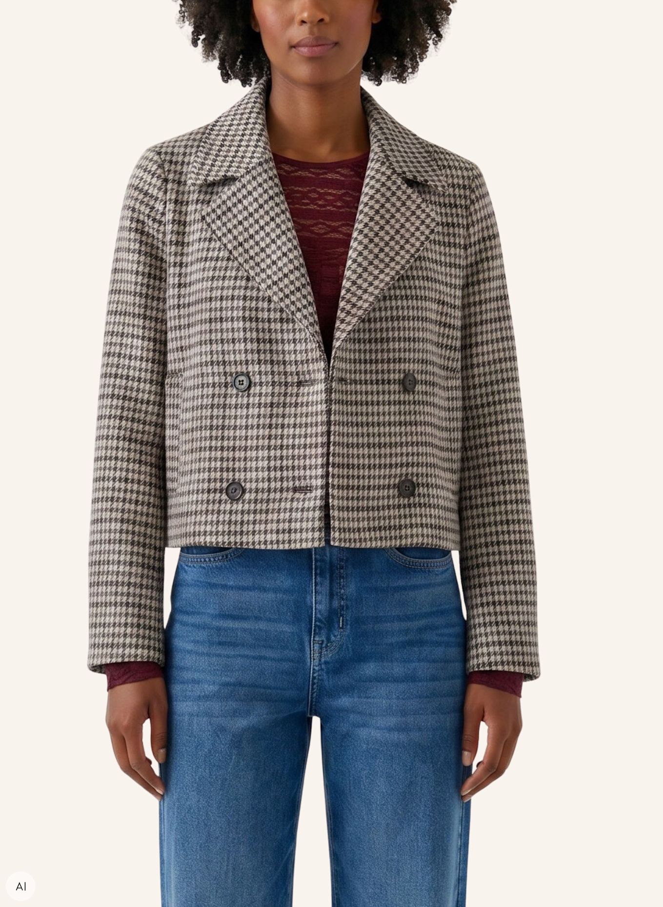 Oui Jacke: BEIGE / BRAUN