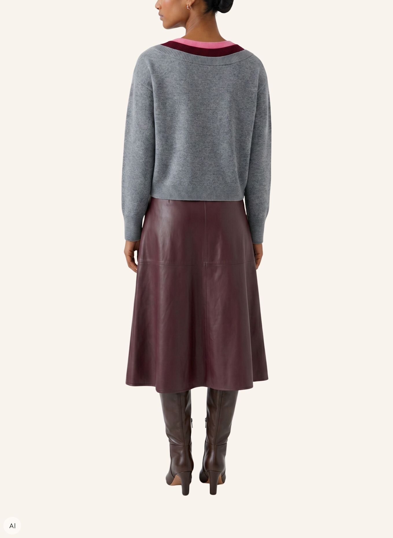 Oui Pullover: GRAU