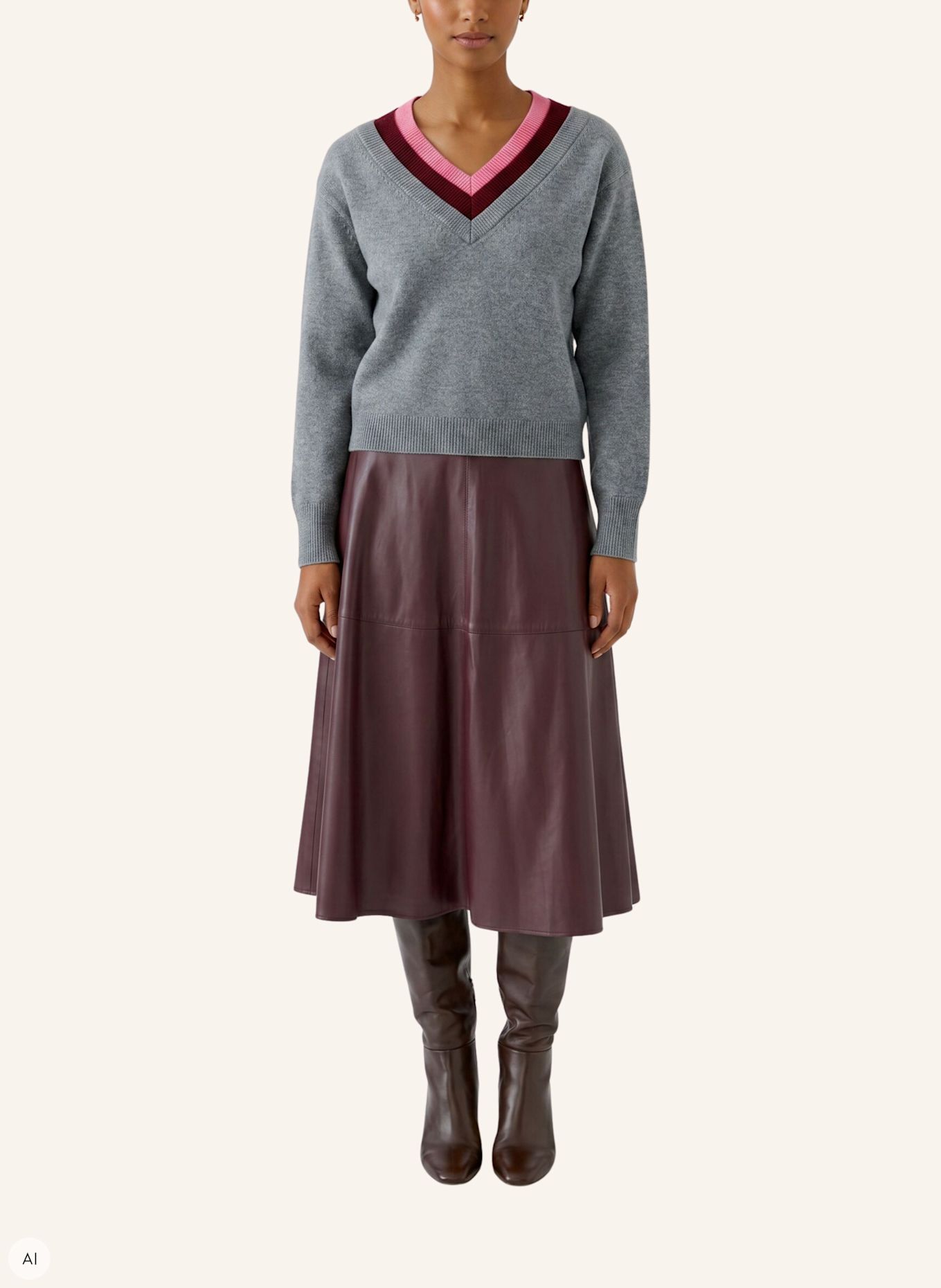 Oui Pullover: GRAU