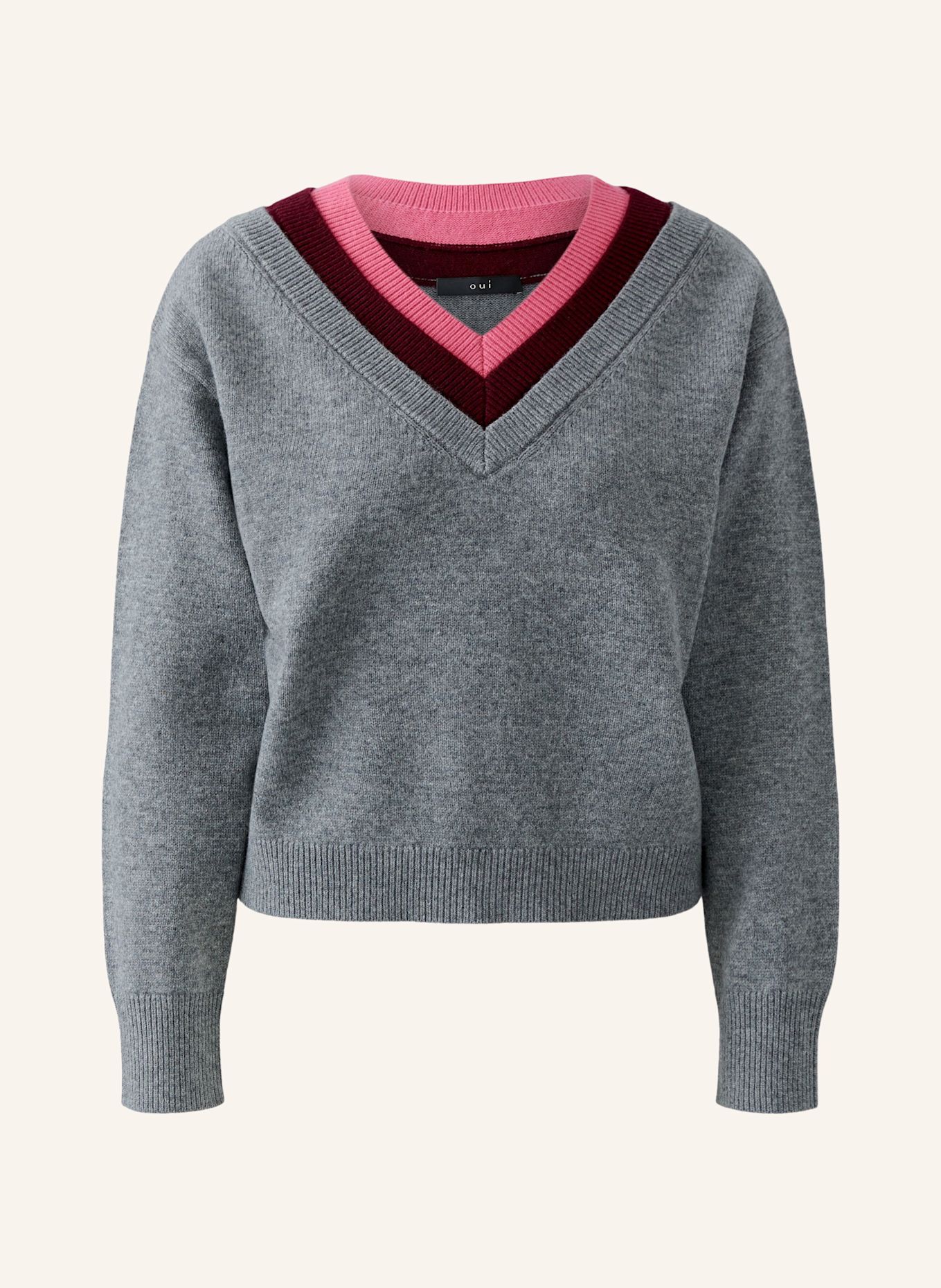 Oui Pullover: GRAU