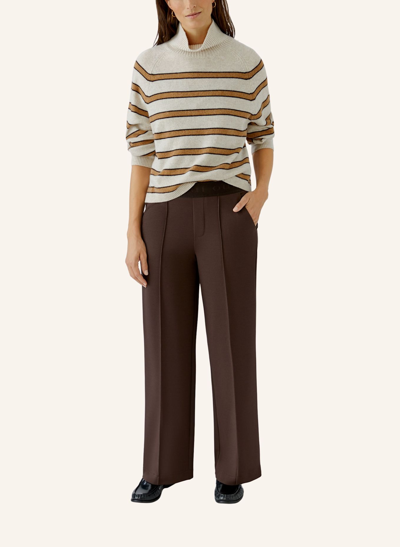 Oui Hose LACY: BRAUN