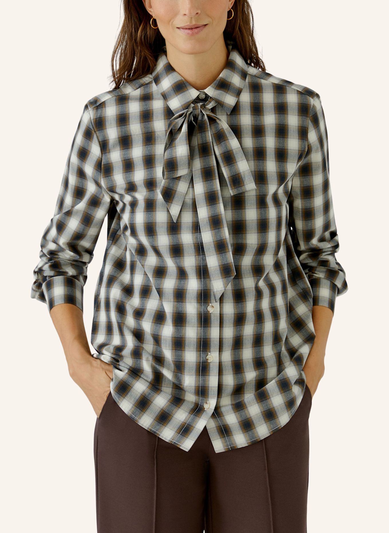 Oui Bluse: WEISS / SCHWARZ