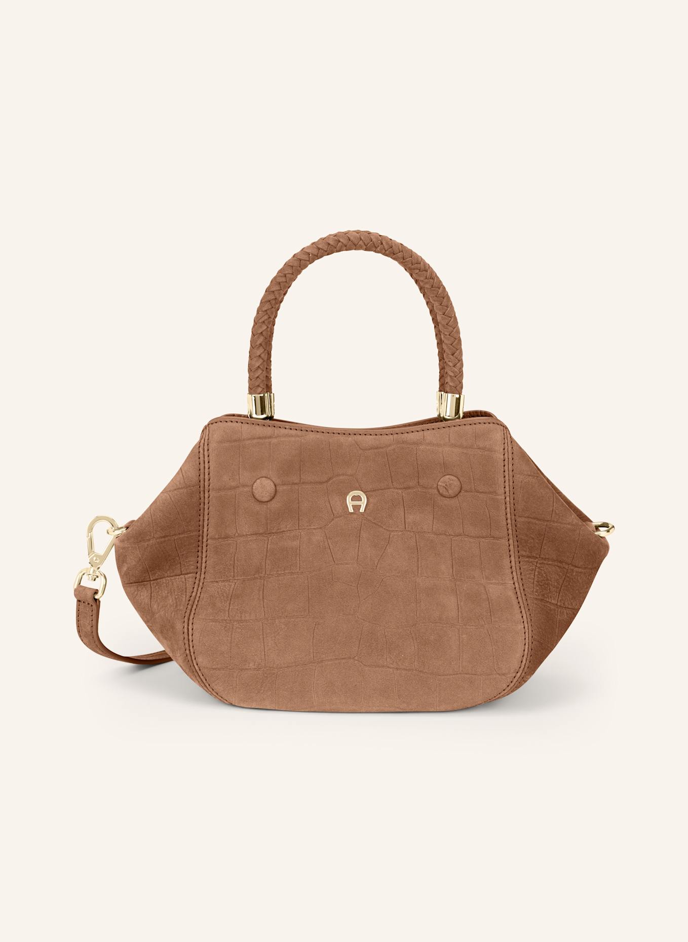 AIGNER Handtasche CARRÉ SOFT CROCO: BRAUN
