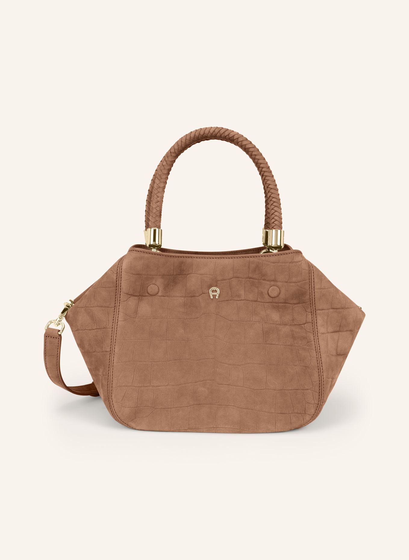 AIGNER Handtasche CARRÉ SOFT CROCO: BRAUN