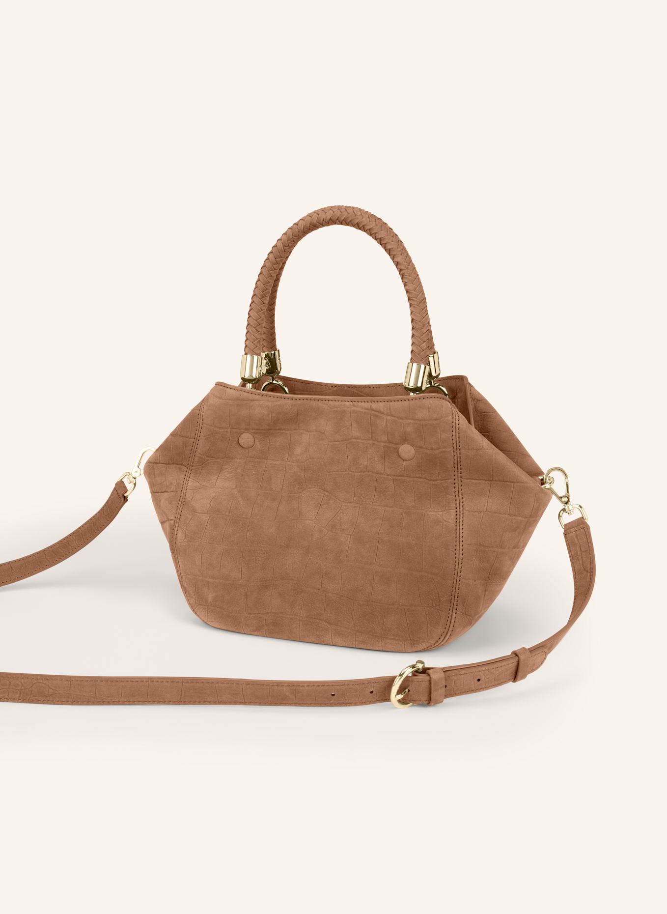 AIGNER Handtasche CARRÉ SOFT CROCO: BRAUN