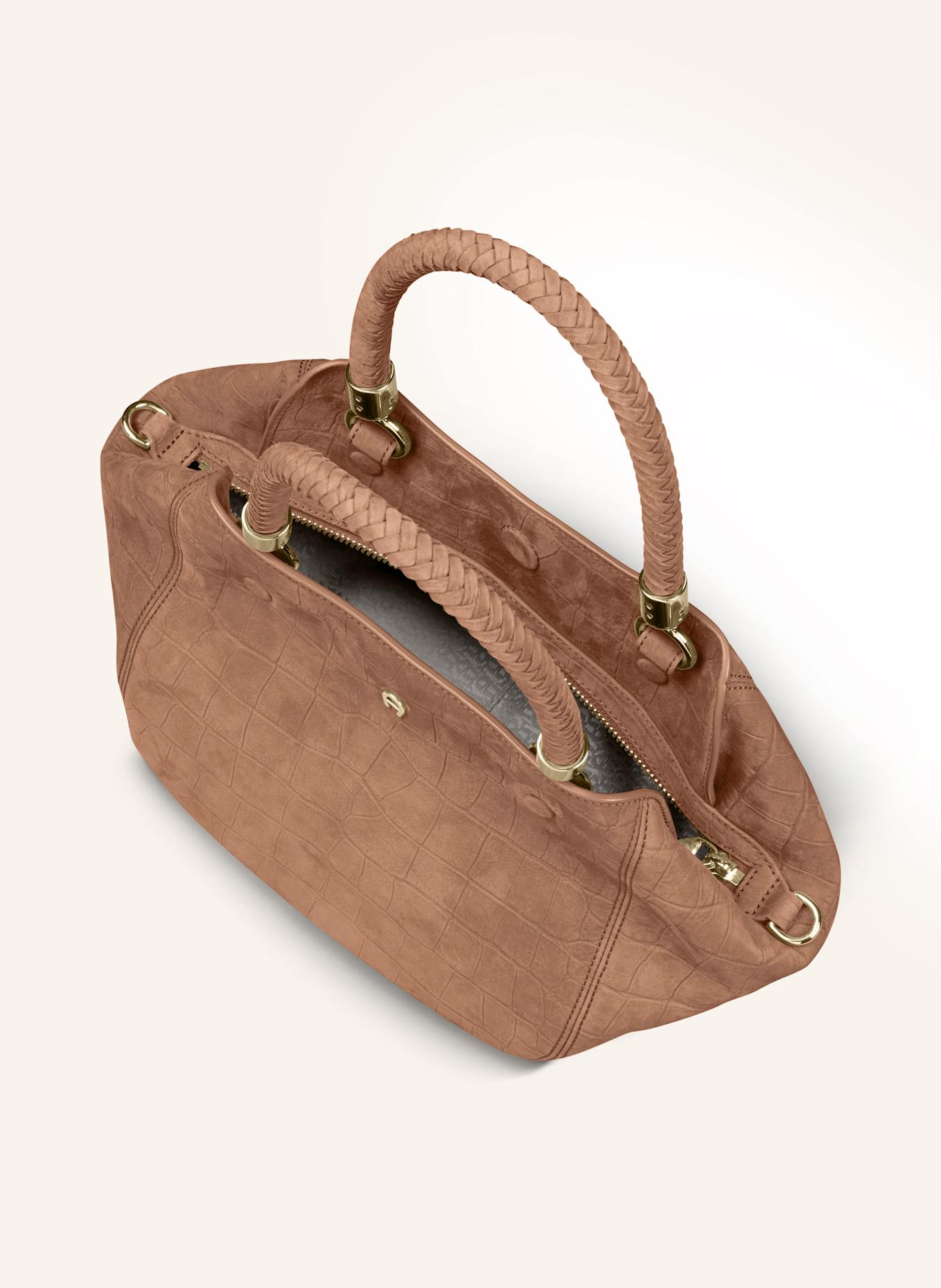AIGNER Handtasche CARRÉ SOFT CROCO: BRAUN