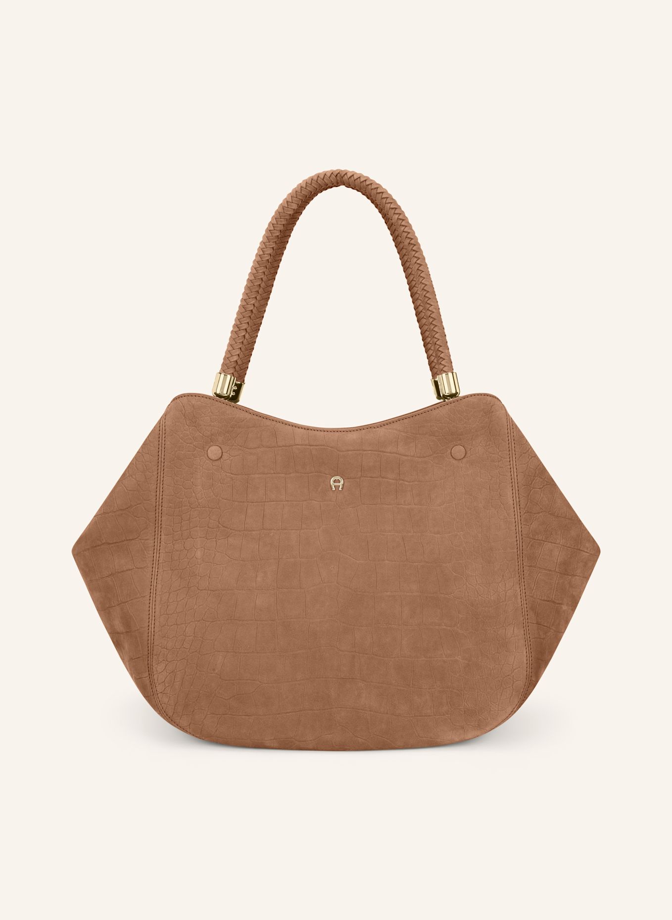 AIGNER Shopper CARRÉ SOFT CROCO: BRAUN